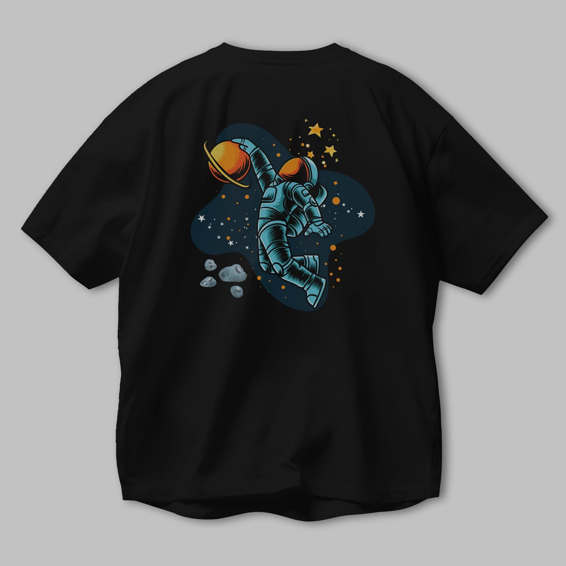 Astronot Basketbol Arka Baskılı Oversize t-shirt Erkek Kadın Unisex