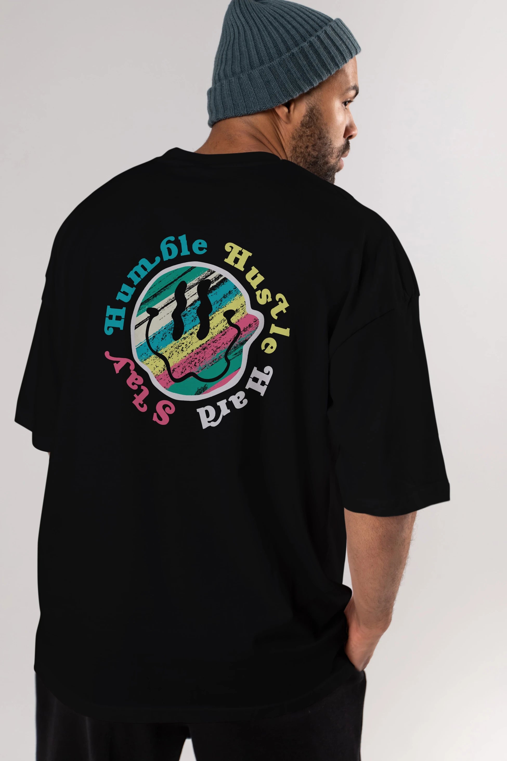 Stay Humble 2 Arka Baskılı Oversize t-shirt Erkek Kadın Unisex