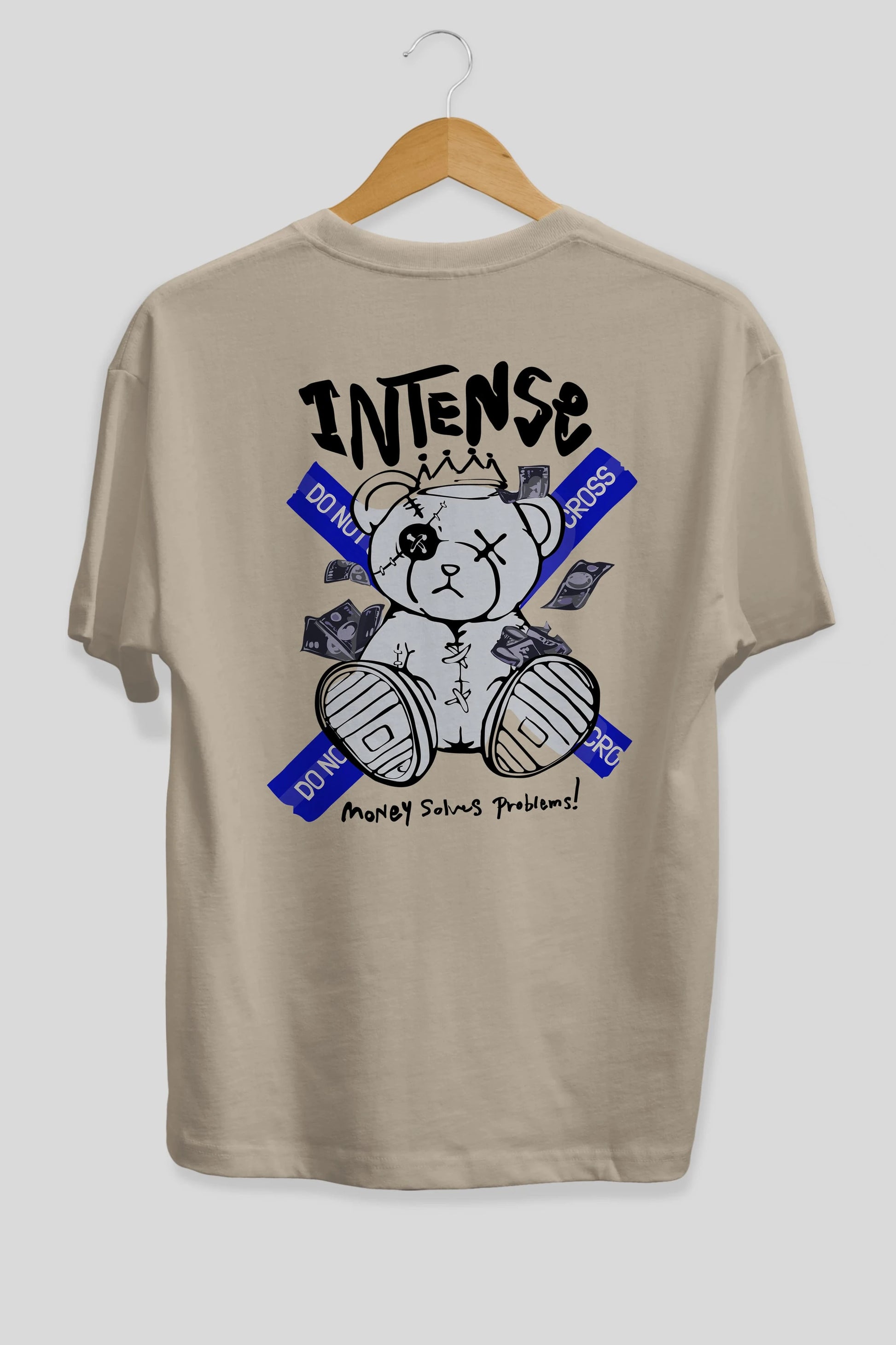 Teddy Bear intense Arka Baskılı Oversize t-shirt Erkek Kadın Unisex