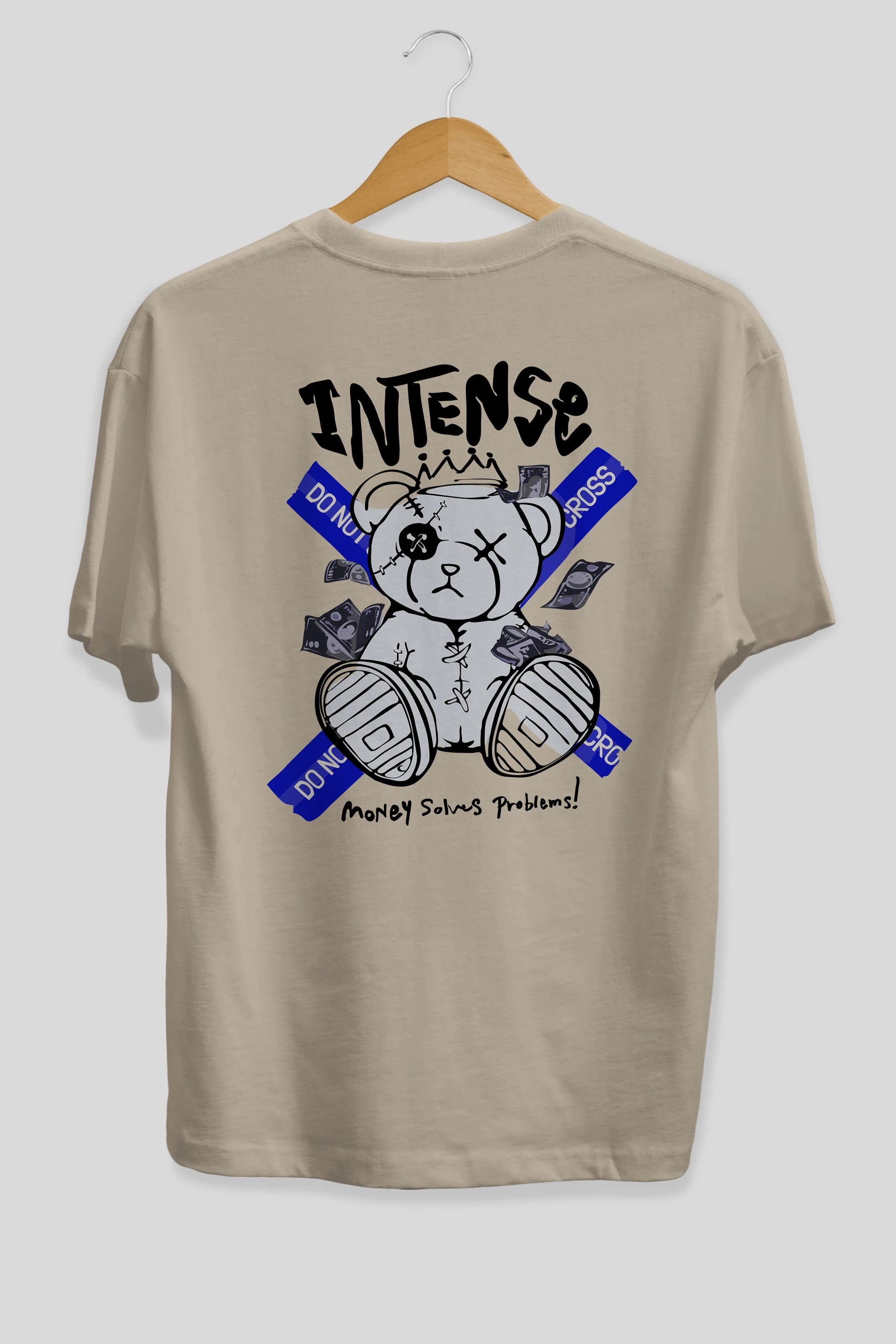 Teddy Bear intense Arka Baskılı Oversize t-shirt Erkek Kadın Unisex