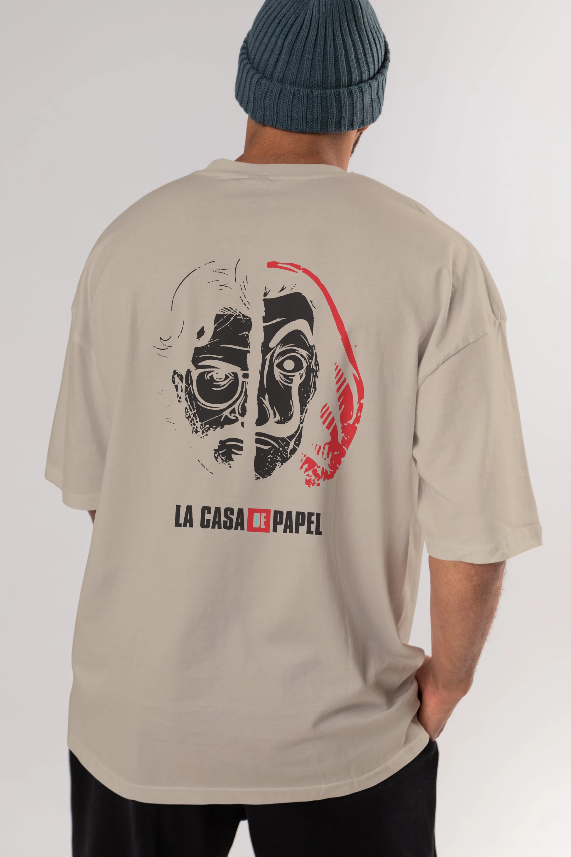 La Casa De Papel (9) Arka Baskılı Oversize t-shirt Erkek Kadın Unisex %100 Pamuk Bisiklet Yaka tişort