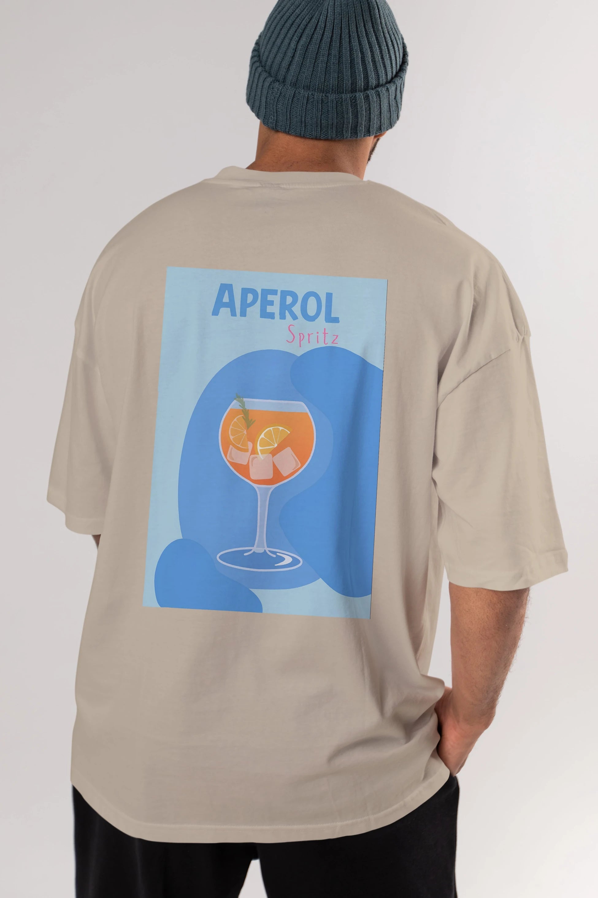 Aperol Spritz 10 Arka Baskılı Oversize t-shirt Erkek Kadın Unisex %100 Pamuk Bisiklet Yaka tişort