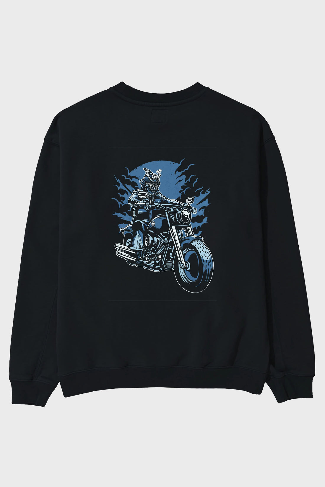 Samurai Ride Arka Baskılı Oversize Sweatshirt Erkek Kadın Unisex