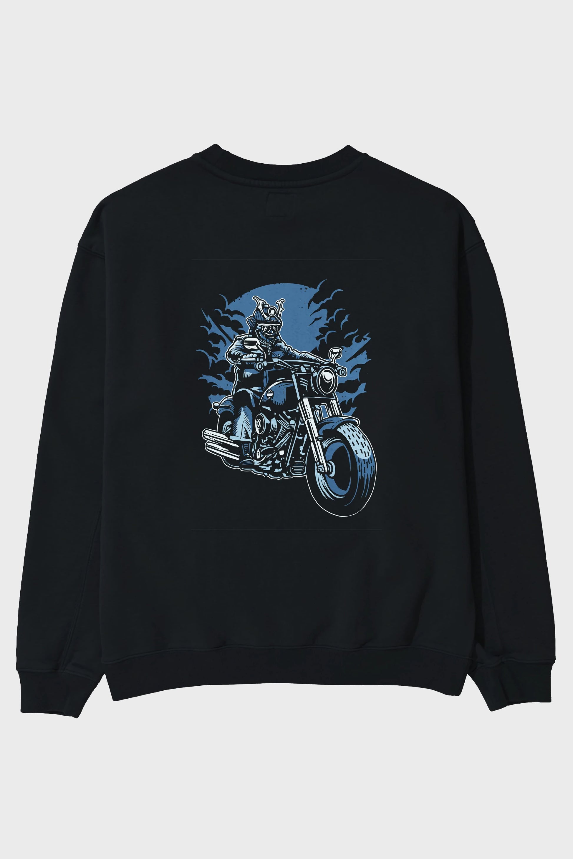 Samurai Ride Arka Baskılı Oversize Sweatshirt Erkek Kadın Unisex