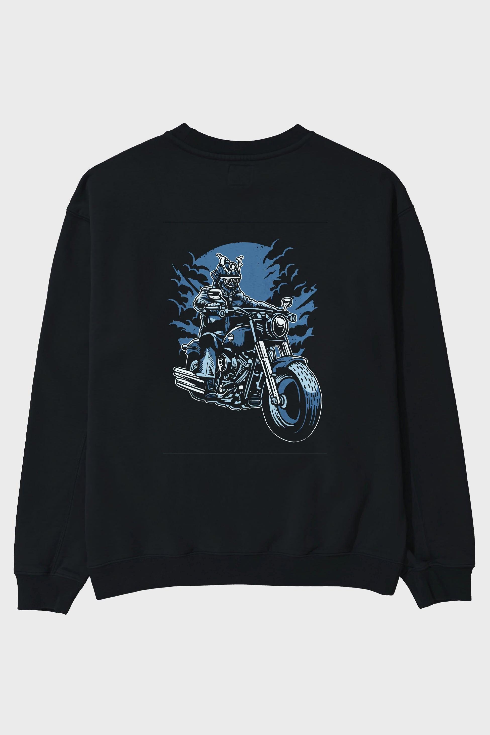 Samurai Ride Arka Baskılı Oversize Sweatshirt Erkek Kadın Unisex