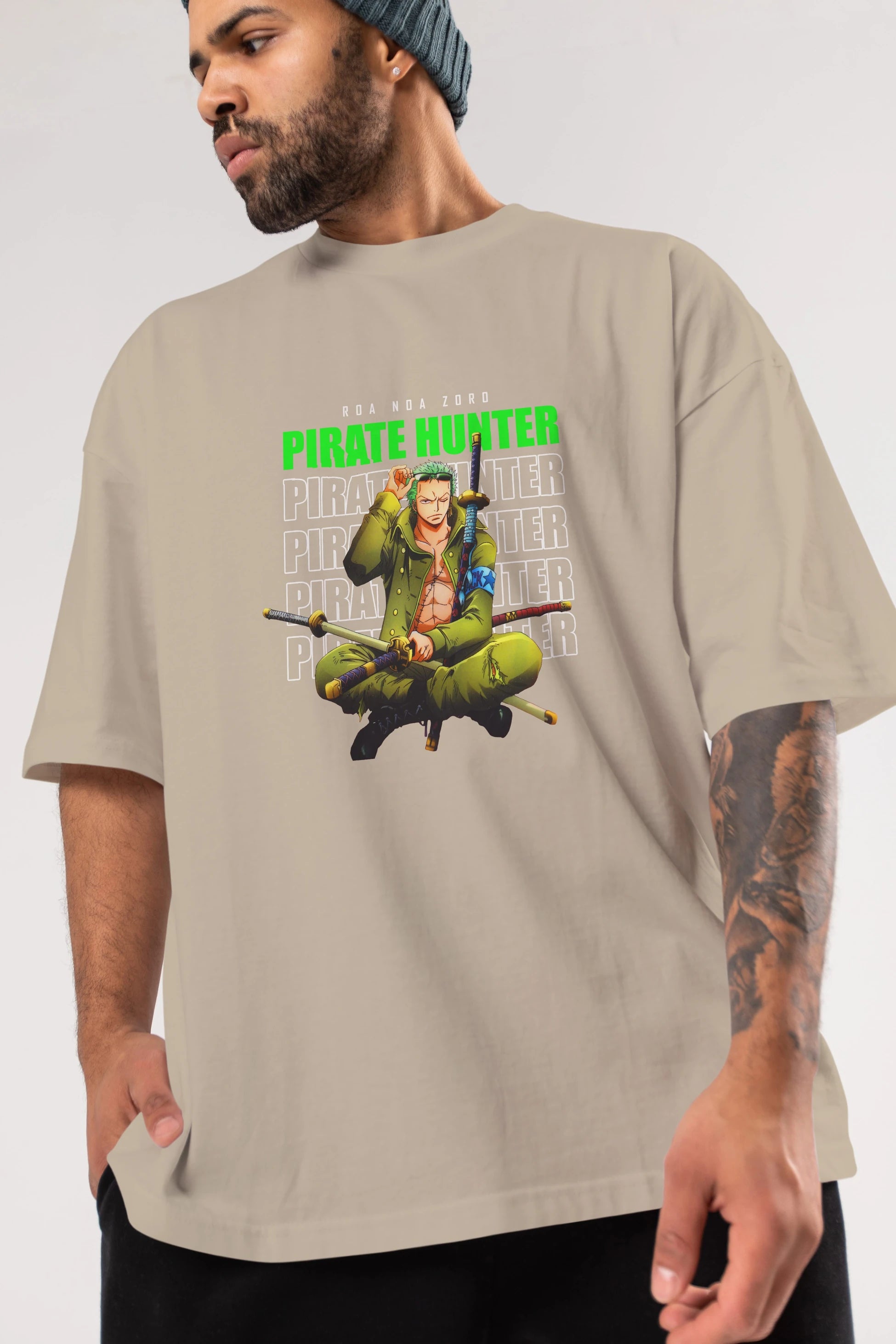 Roronoa Zoro 4 Anime Ön Baskılı Oversize t-shirt Erkek Kadın Unisex