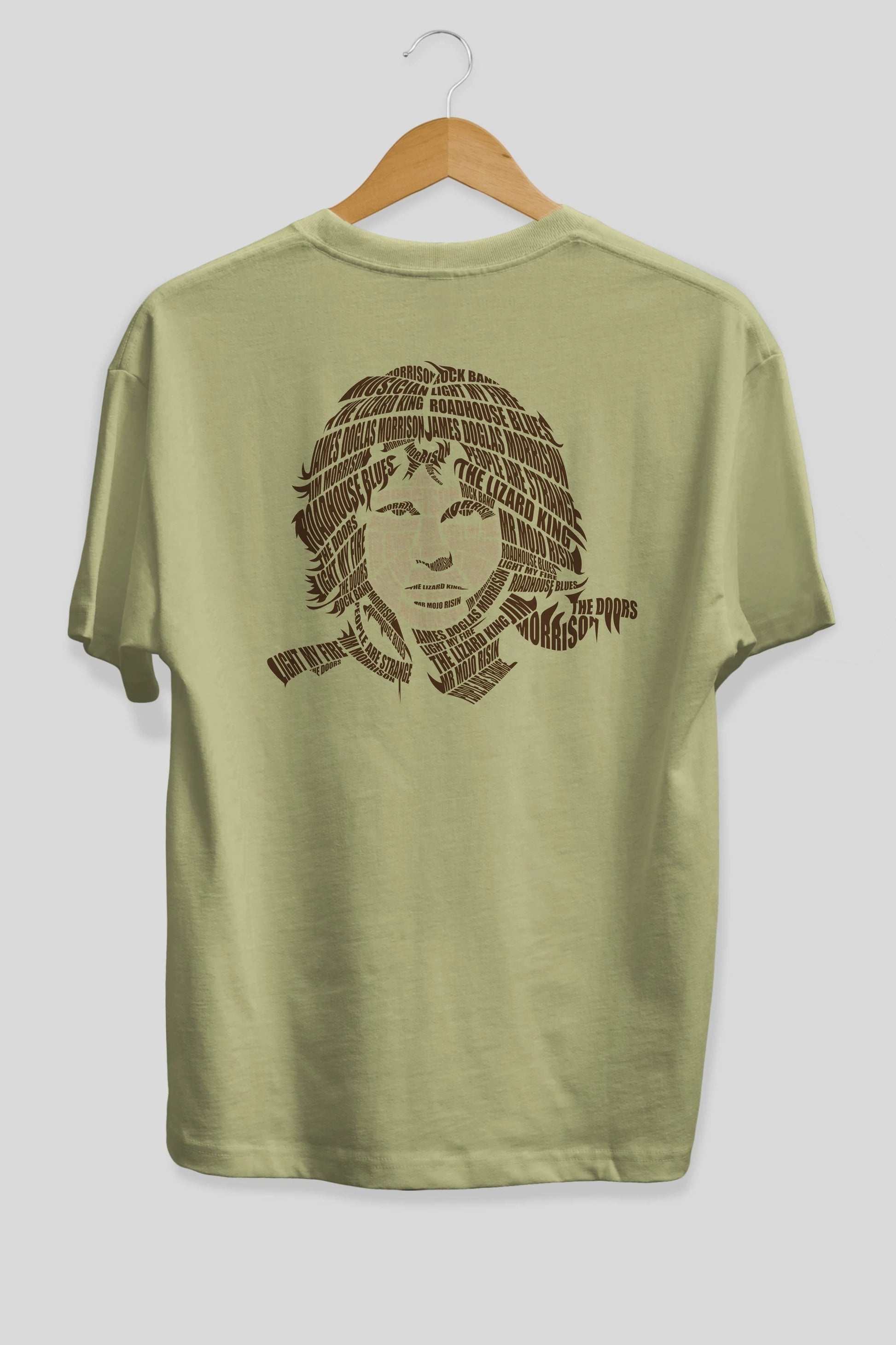 Jim Morrison Calligram Arka Baskılı Oversize t-shirt %100 pamuk Erkek Kadın Unisex