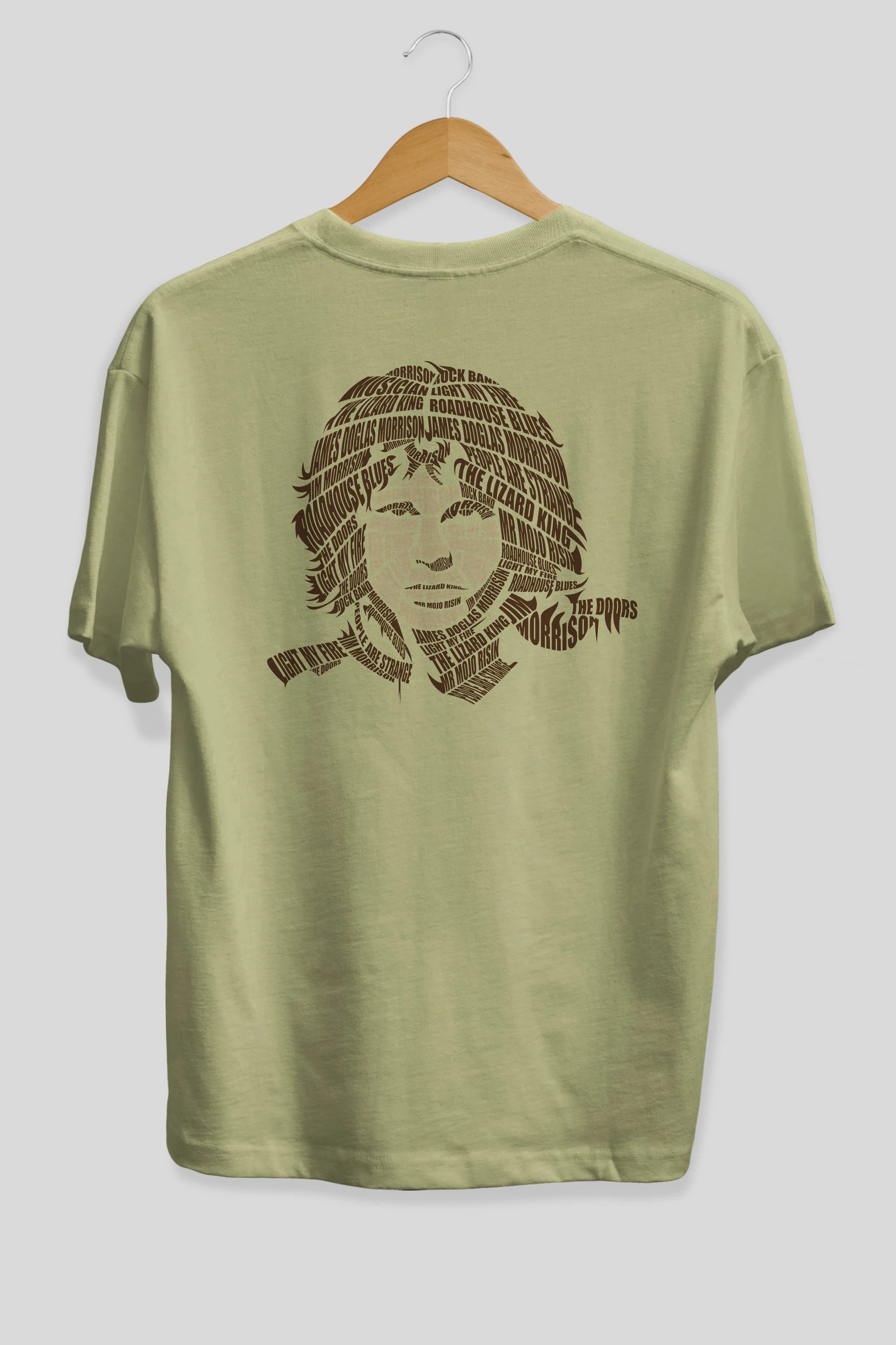 Jim Morrison Calligram Arka Baskılı Oversize t-shirt %100 pamuk Erkek Kadın Unisex