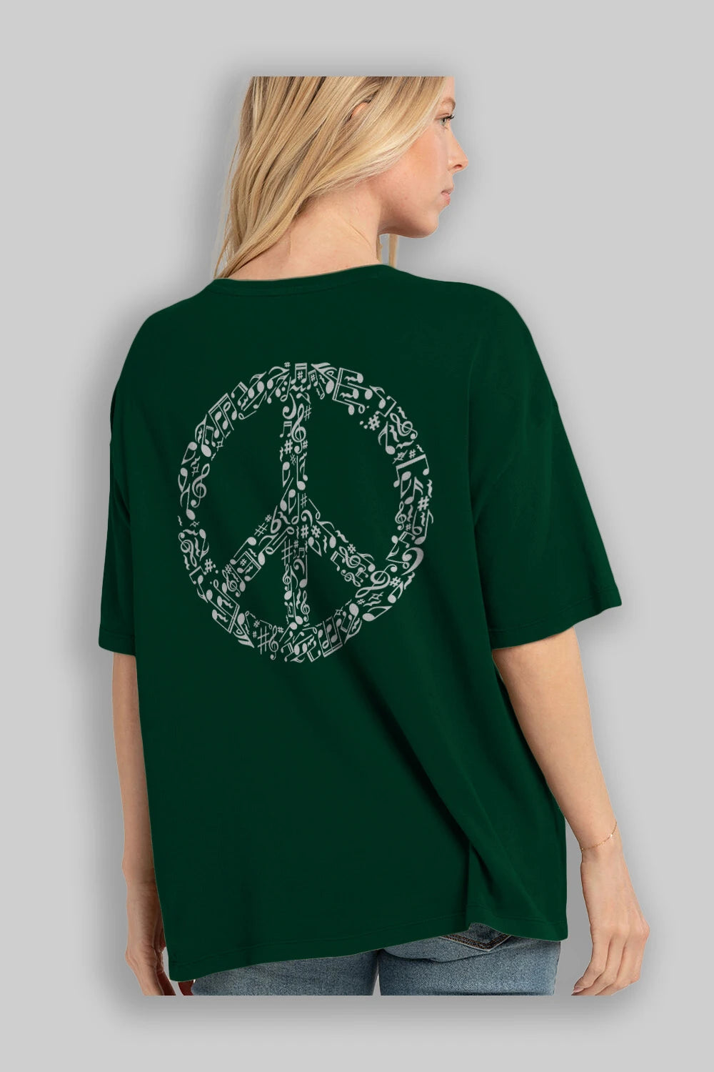 Rhyme In Peace Arka Baskılı Oversize t-shirt %100 pamuk Erkek Kadın Unisex