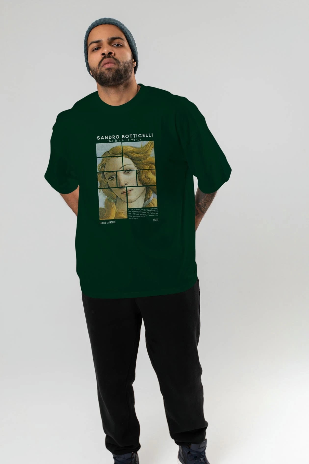 Sandro Botticelli ön Baskılı Oversize t-shirt Erkek Kadın Bisiklet Yaka Pamuk tişort