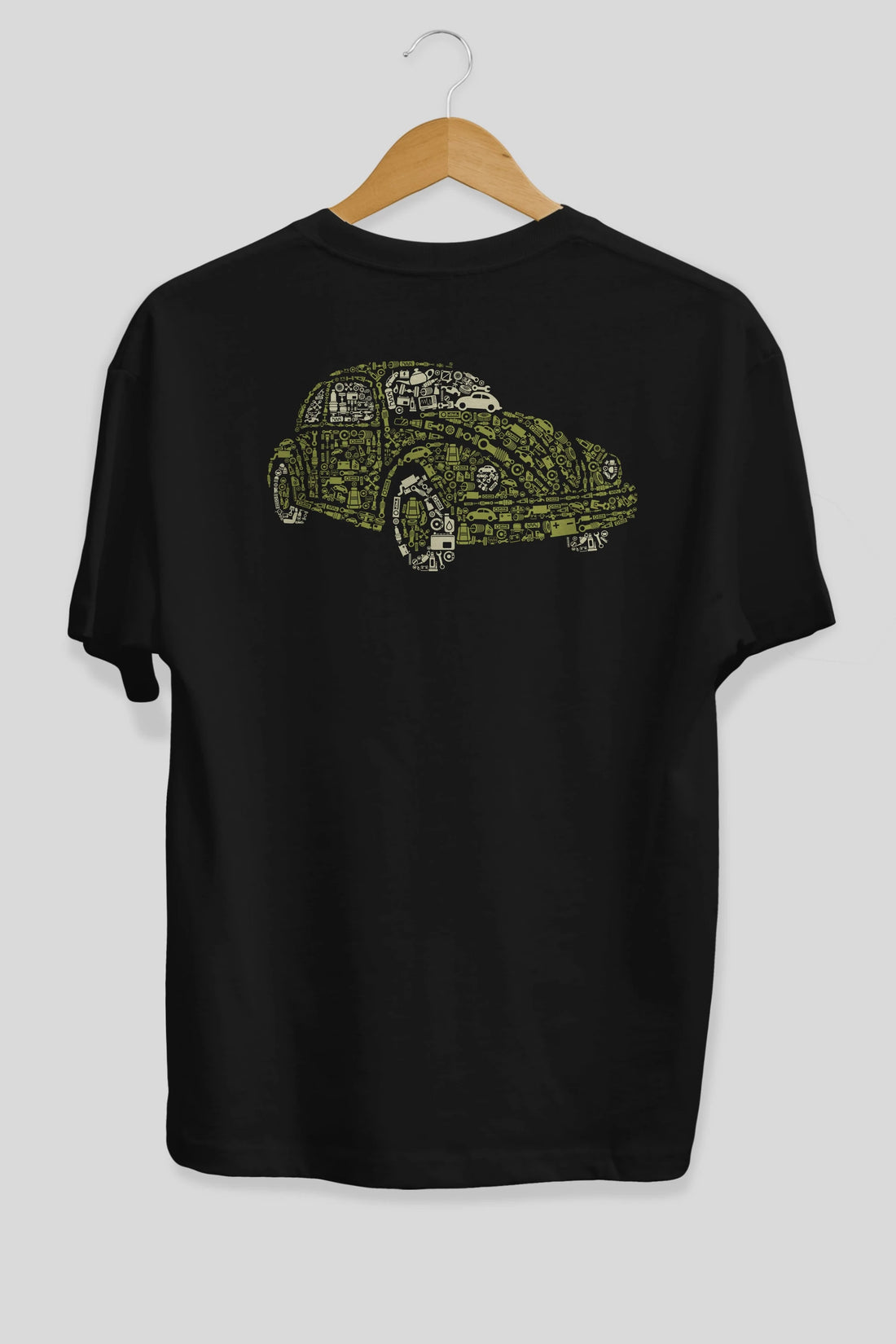 Beetle Arka Baskılı Oversize t-shirt %100 pamuk Erkek Kadın Unisex