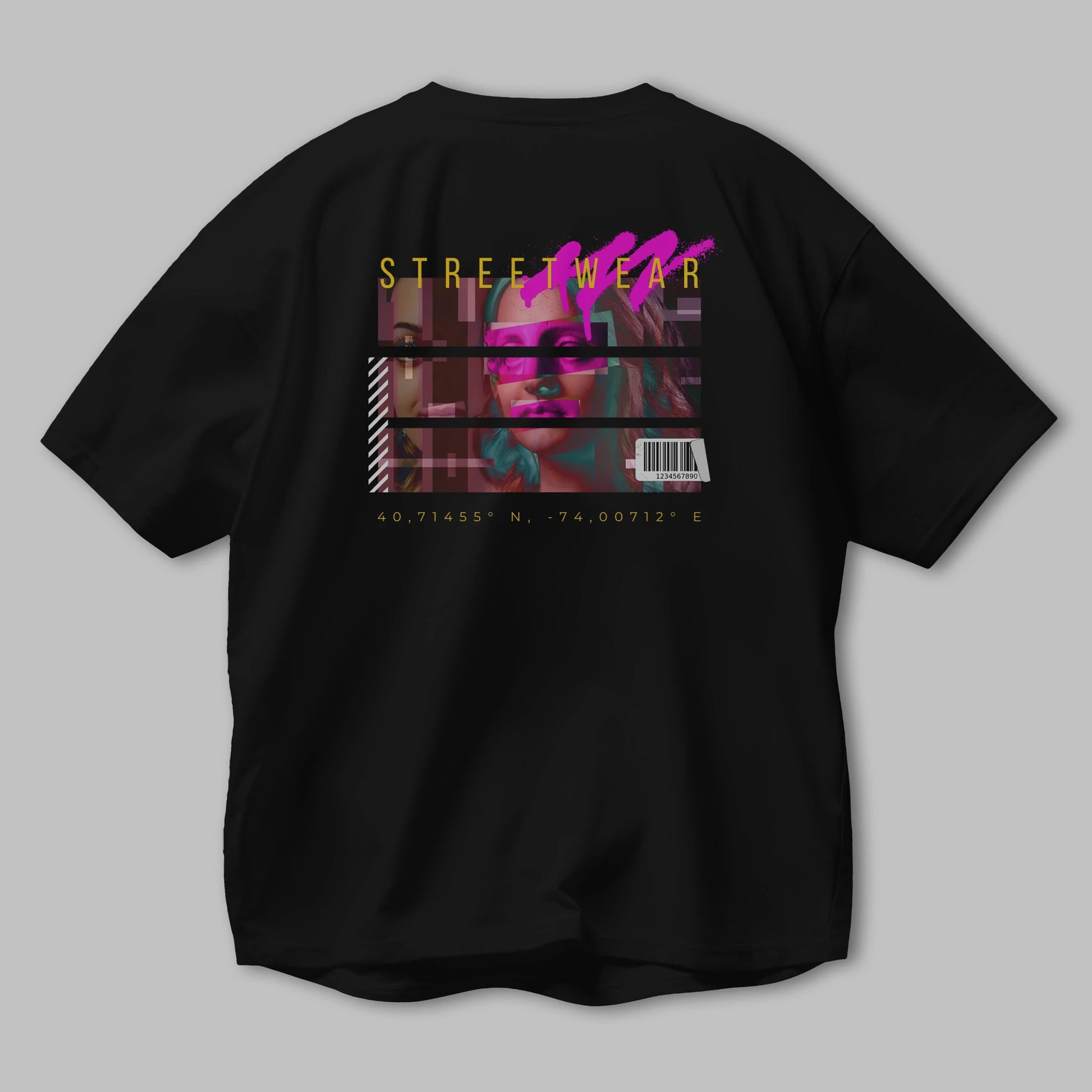 Futuristic Streetwear 2 Arka Baskılı Oversize t-shirt Erkek Kadın Unisex