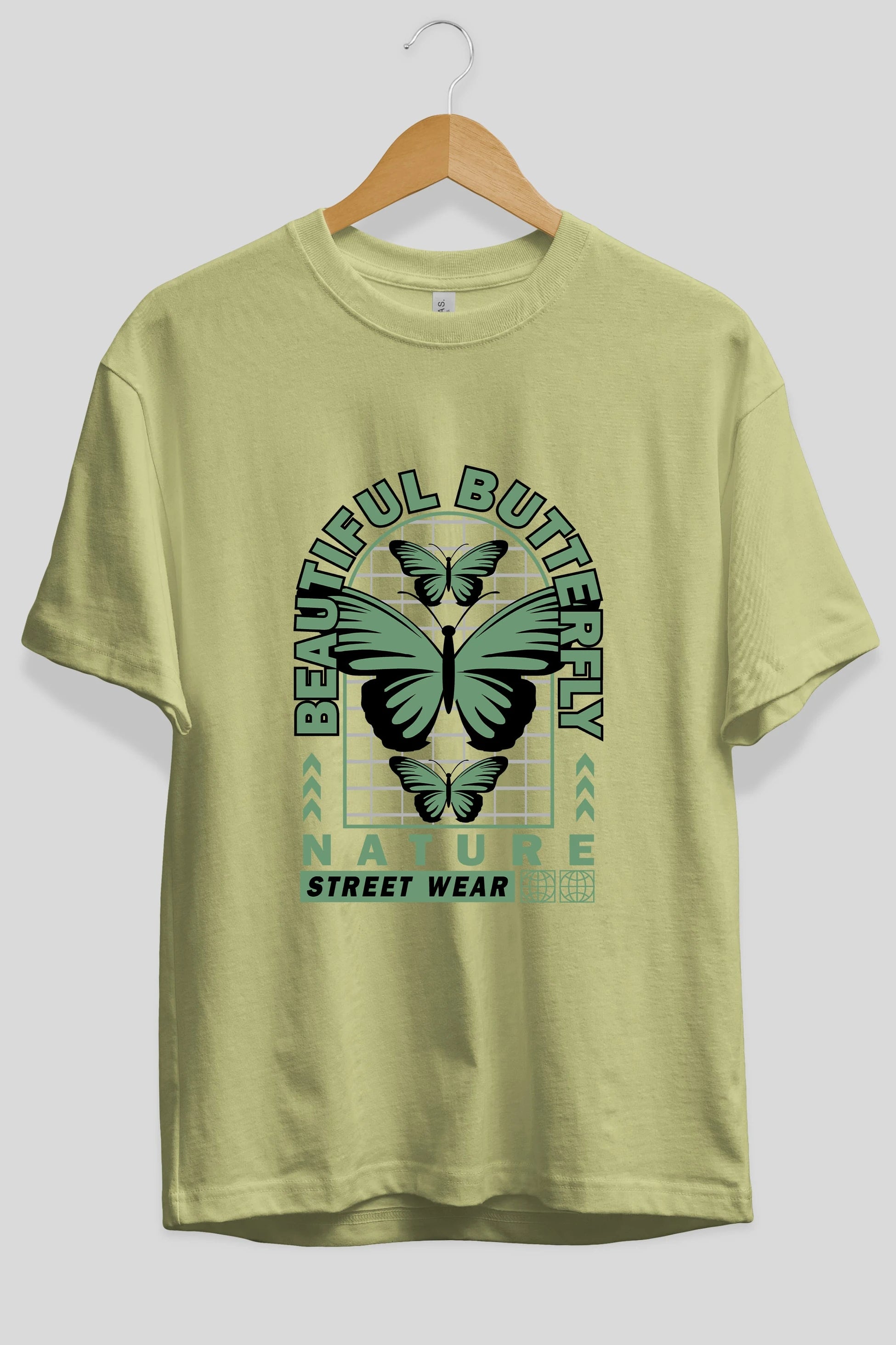 Beautiful Butterfly Ön Baskılı Oversize t-shirt Erkek Kadın Unisex