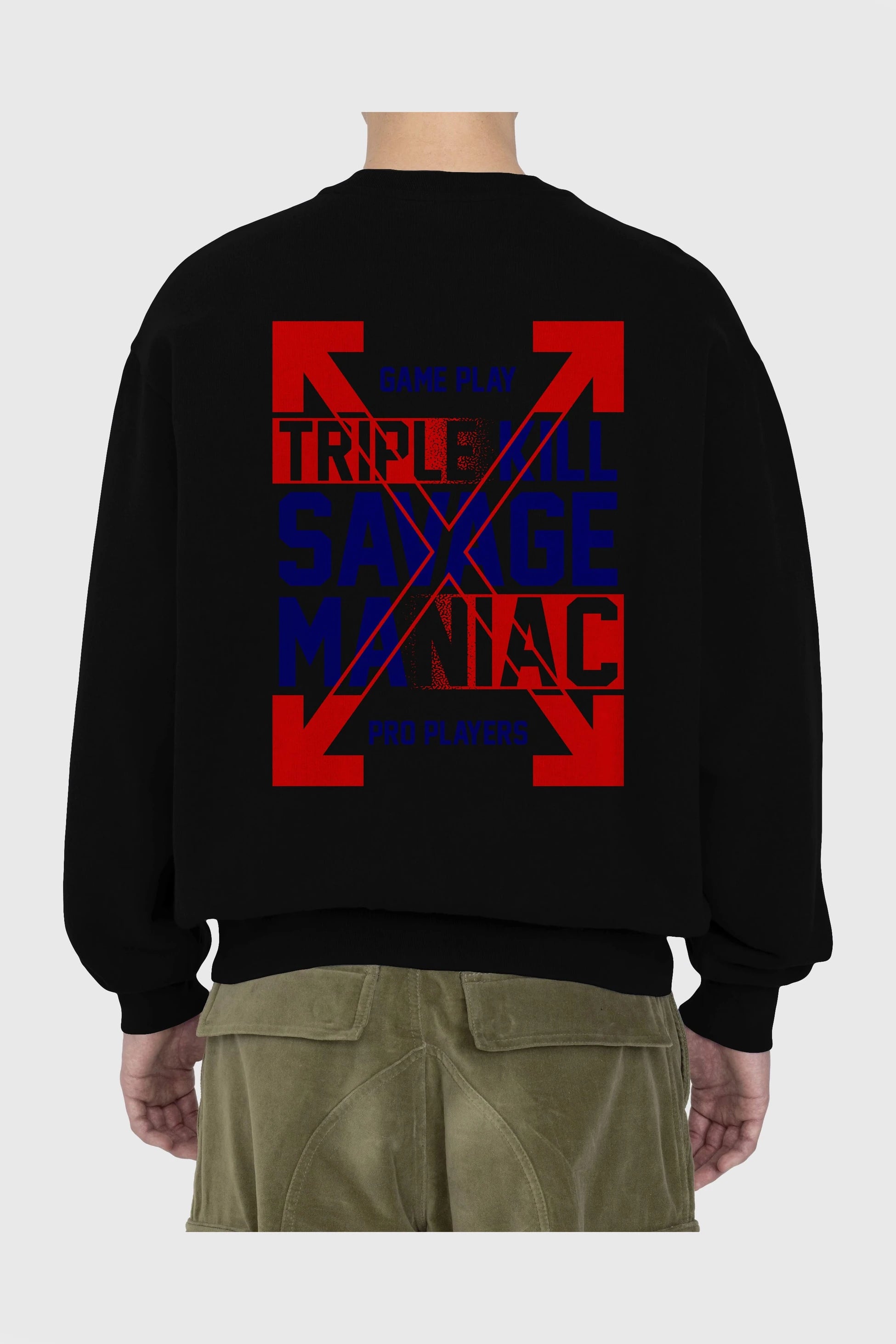 Kill Savage Arka Baskılı Oversize Sweatshirt Erkek Kadın Unisex