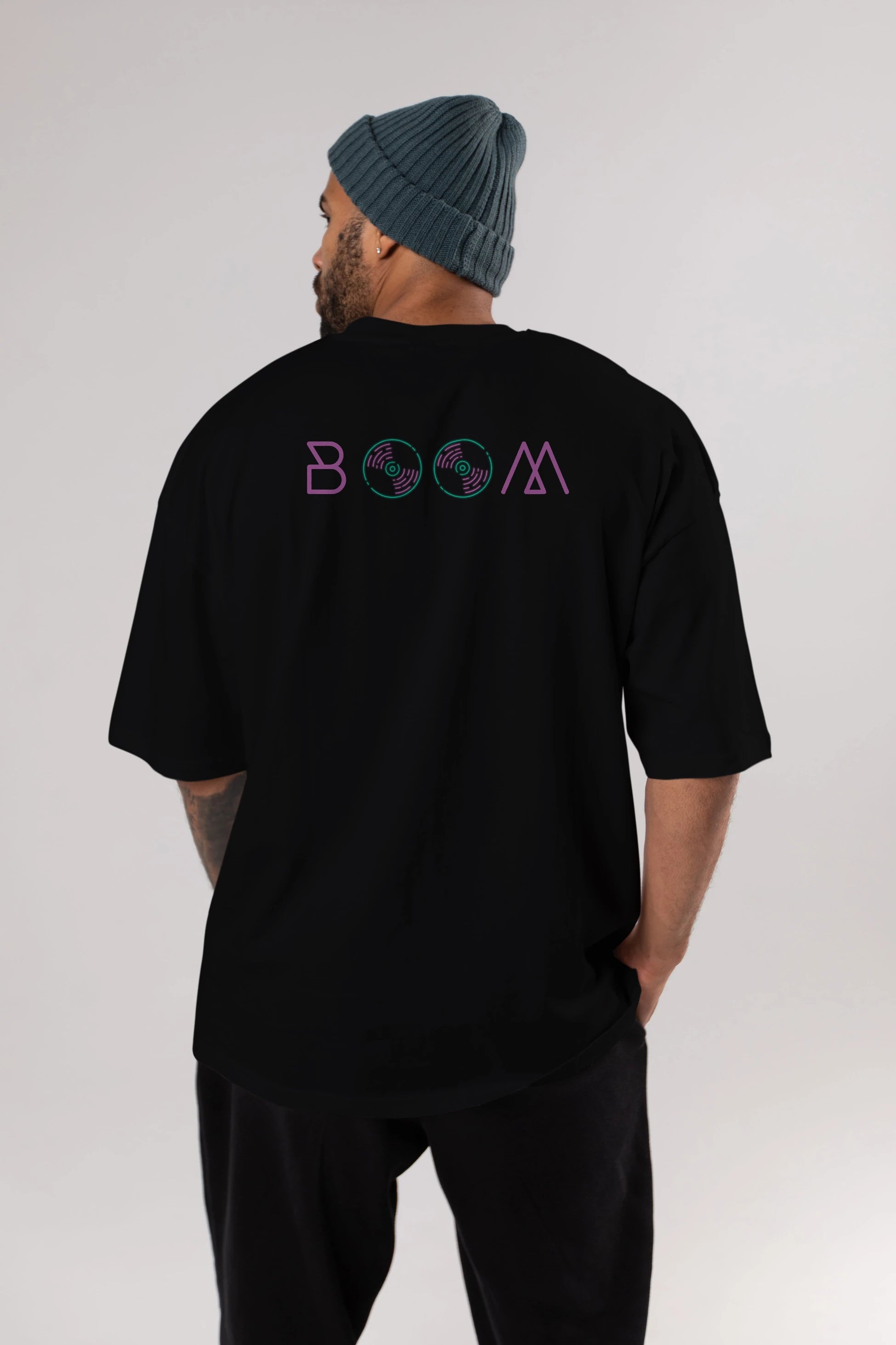 Boom 2 Arka Baskılı Oversize t-shirt Erkek Kadın Unisex