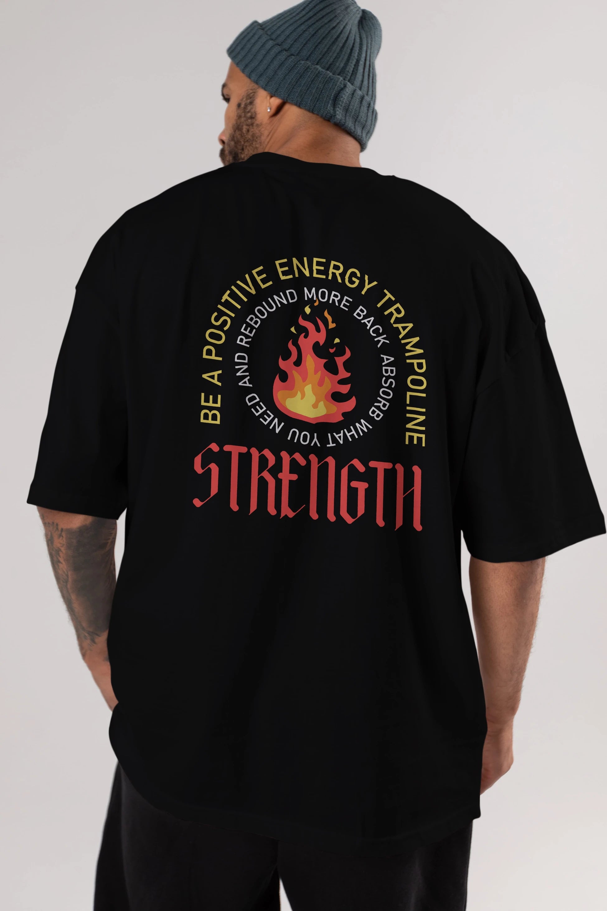 Positive Energy Arka Baskılı Oversize t-shirt Erkek Kadın Unisex
