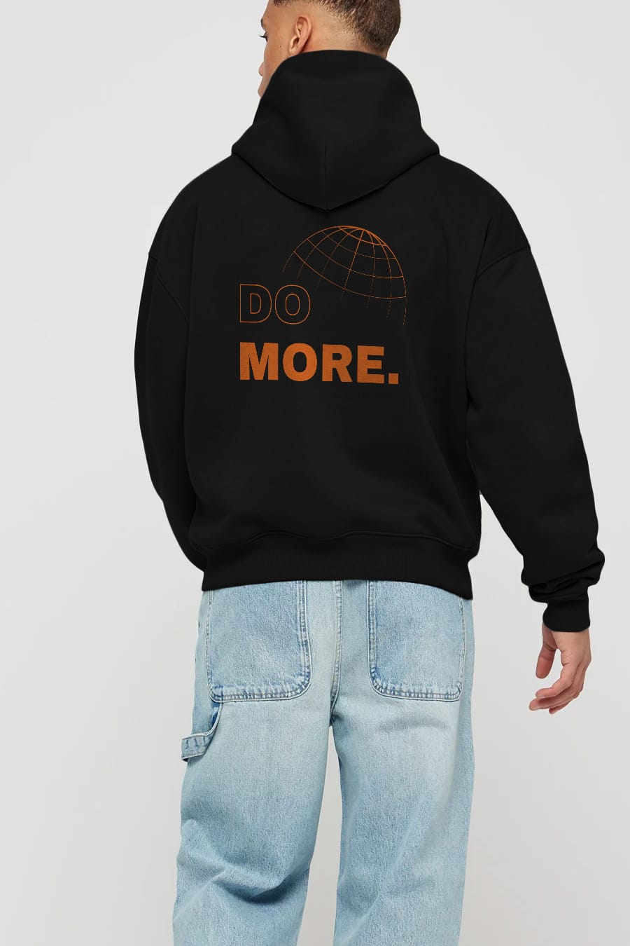 Do More Yazılı Arka Baskılı Oversize Hoodie Kapüşonlu Sweatshirt Erkek Kadın Unisex