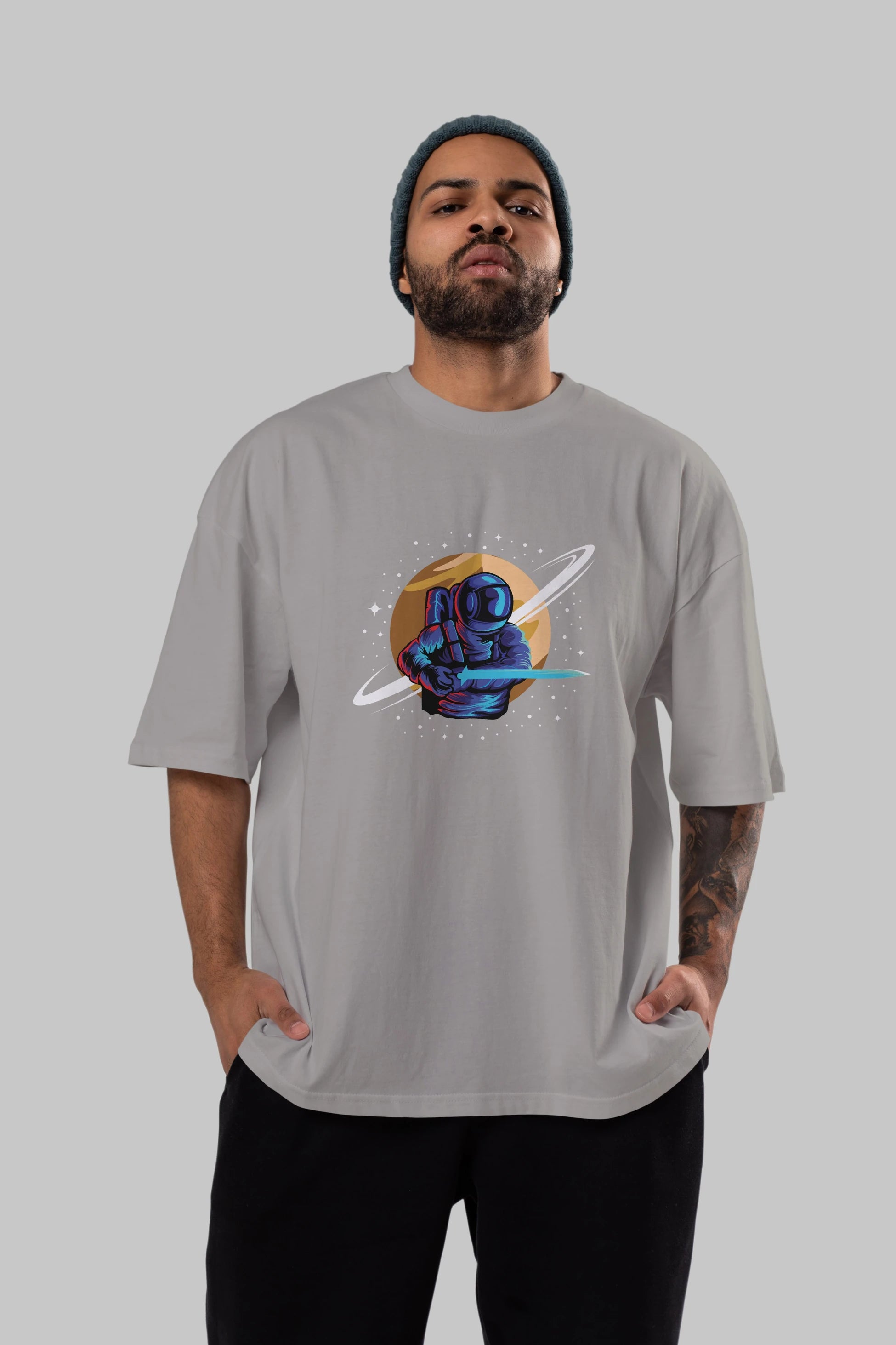 Astro Knight Ön Baskılı Oversize t-shirt Erkek Kadın Unisex