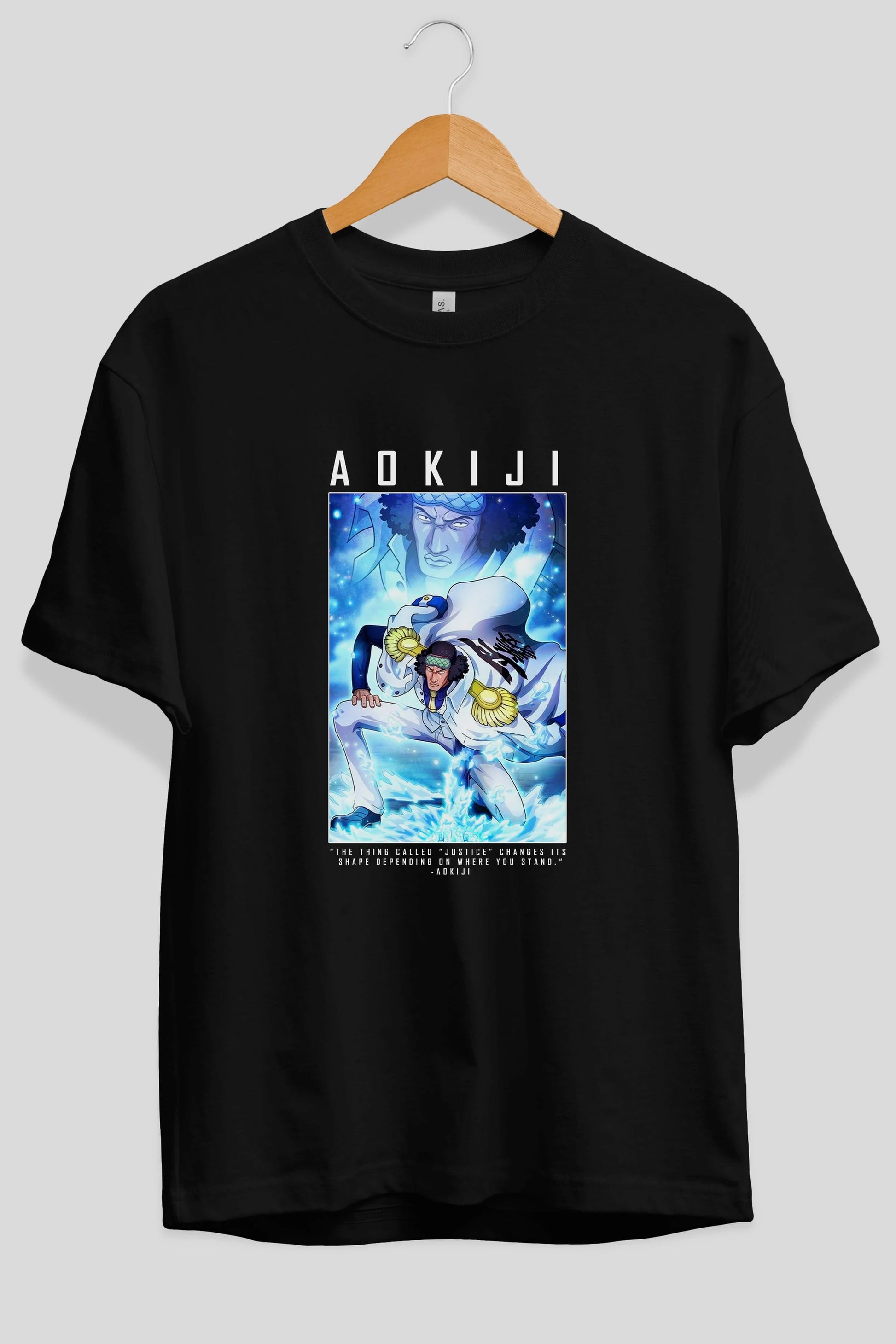 Kuzan Anime Ön Baskılı Oversize t-shirt Erkek Kadın Unisex