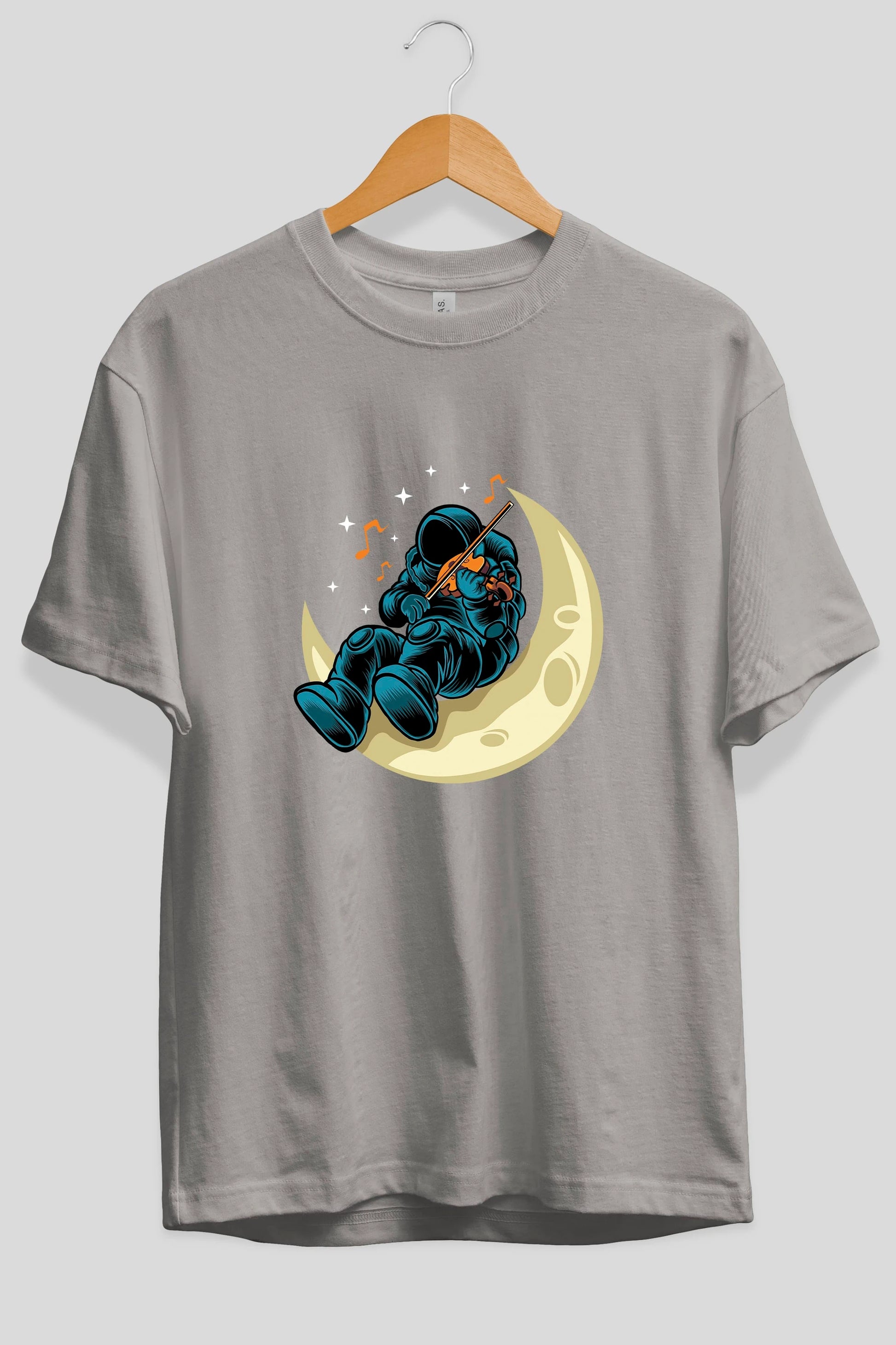Playing Vionist in Space Ön Baskılı Oversize t-shirt Erkek Kadın Unisex