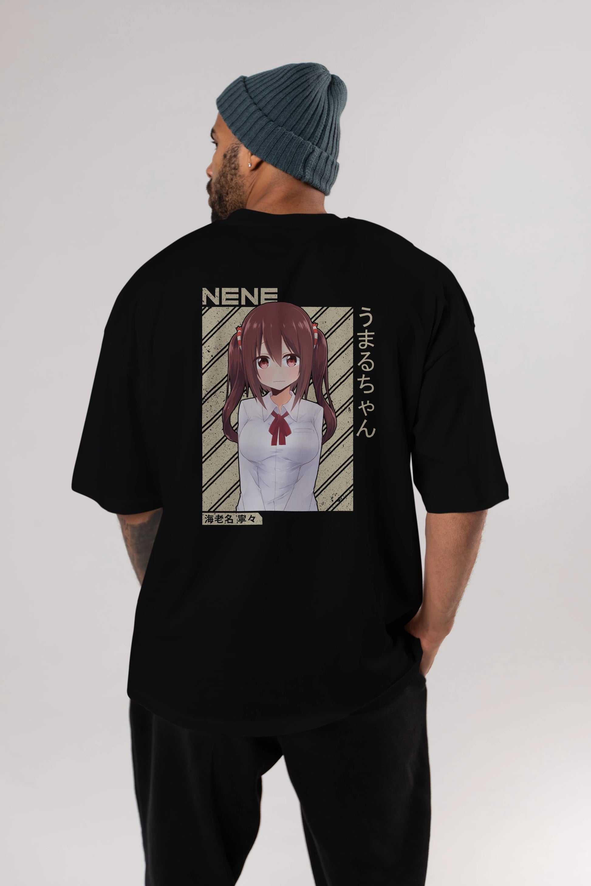Nene Ebina 1 Anime Arka Baskılı Oversize t-shirt Erkek Kadın Unisex