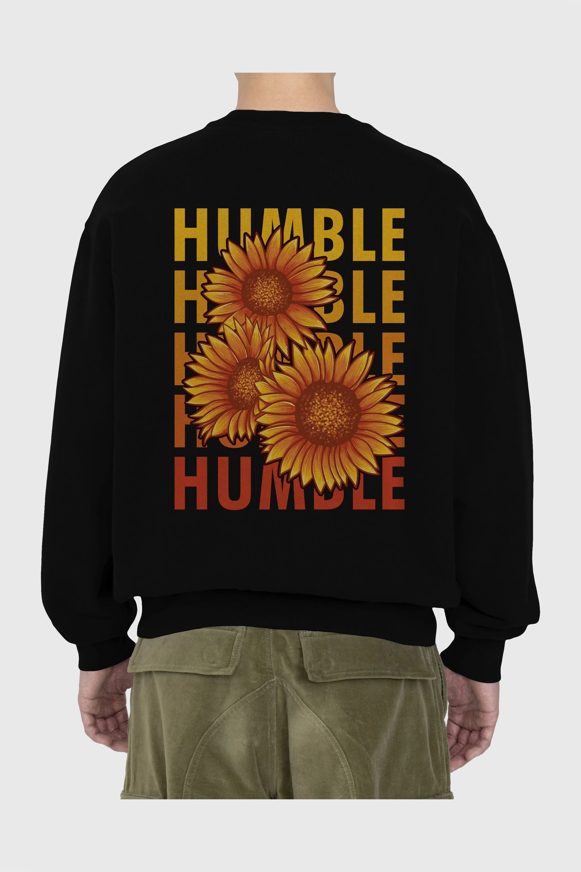 Humble 2 Arka Baskılı Oversize Sweatshirt Erkek Kadın Unisex