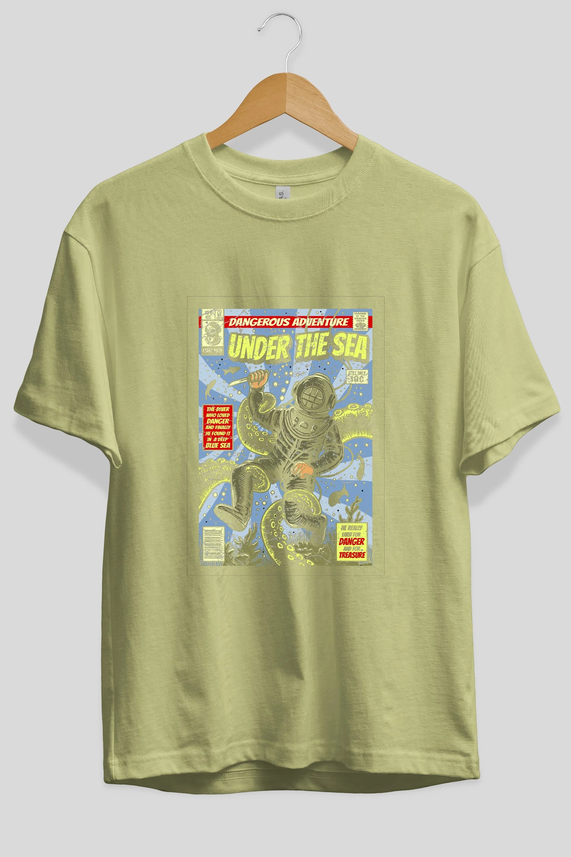 Under The Sea Ön Baskılı Oversize t-shirt Erkek Kadın Unisex %100 Pamuk tişort