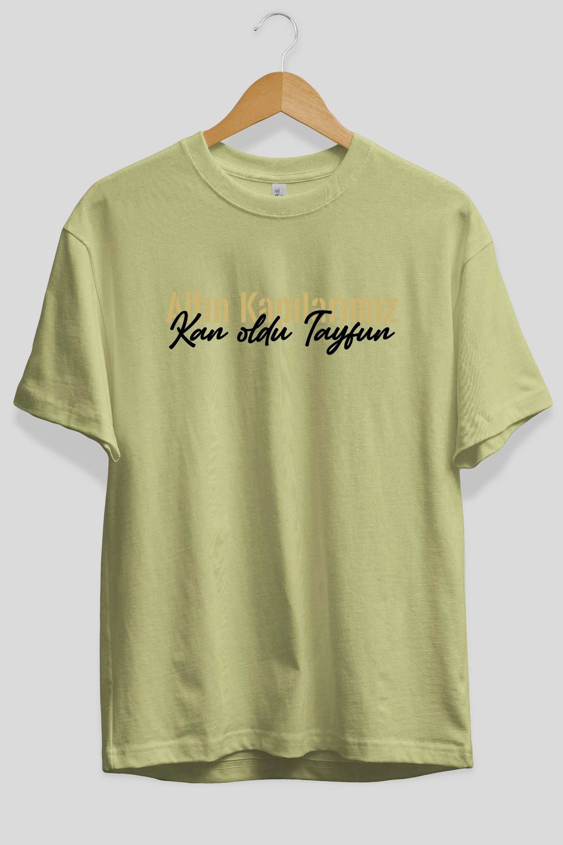 Altın Kapılarımız Kan Oldu Ön Baskılı Oversize t-shirt %100 pamuk Erkek Kadın Unisex