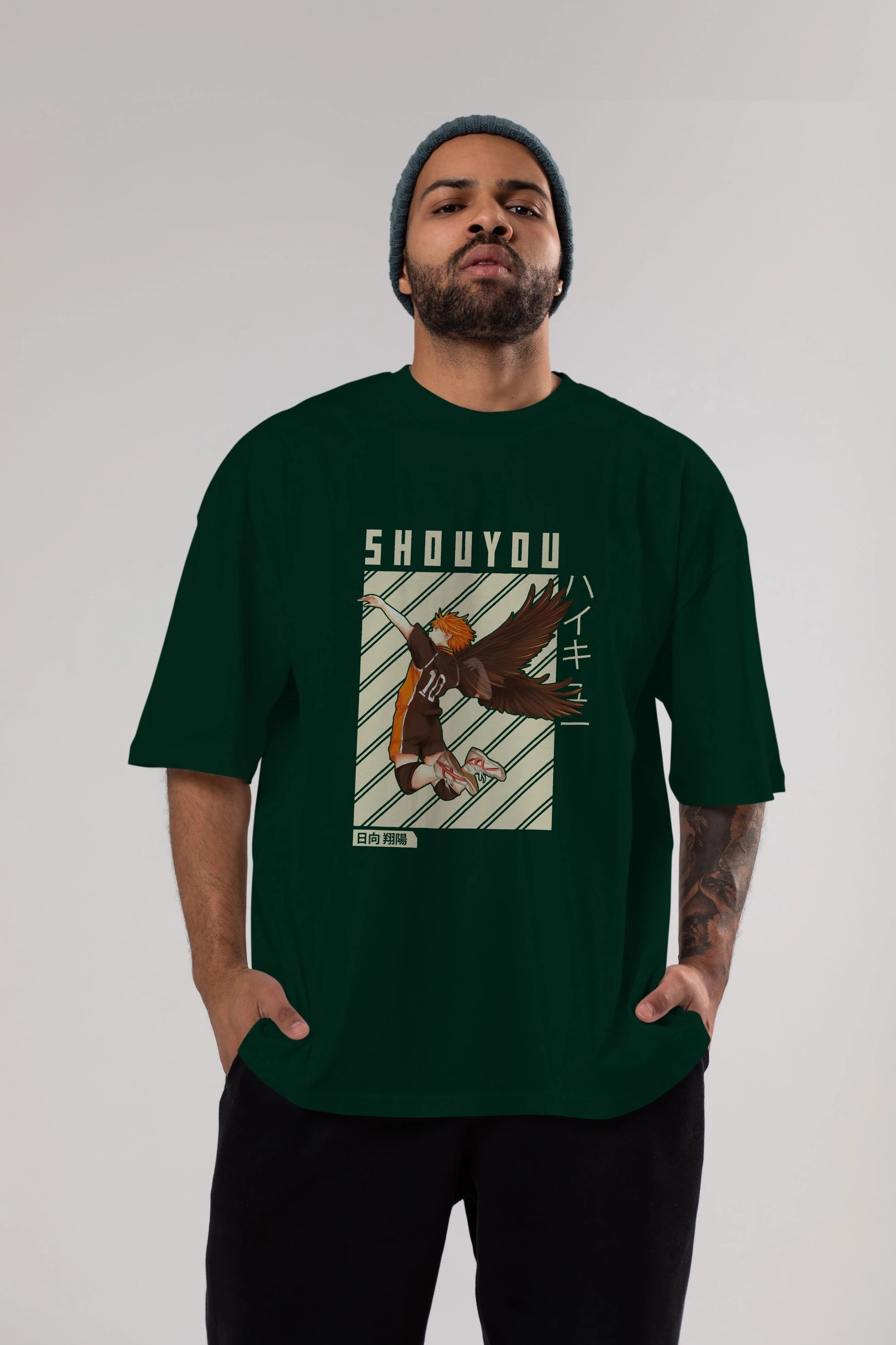 Shouyou Hinata 3 Anime Ön Baskılı Oversize t-shirt %100 pamuk Erkek Kadın Unisex