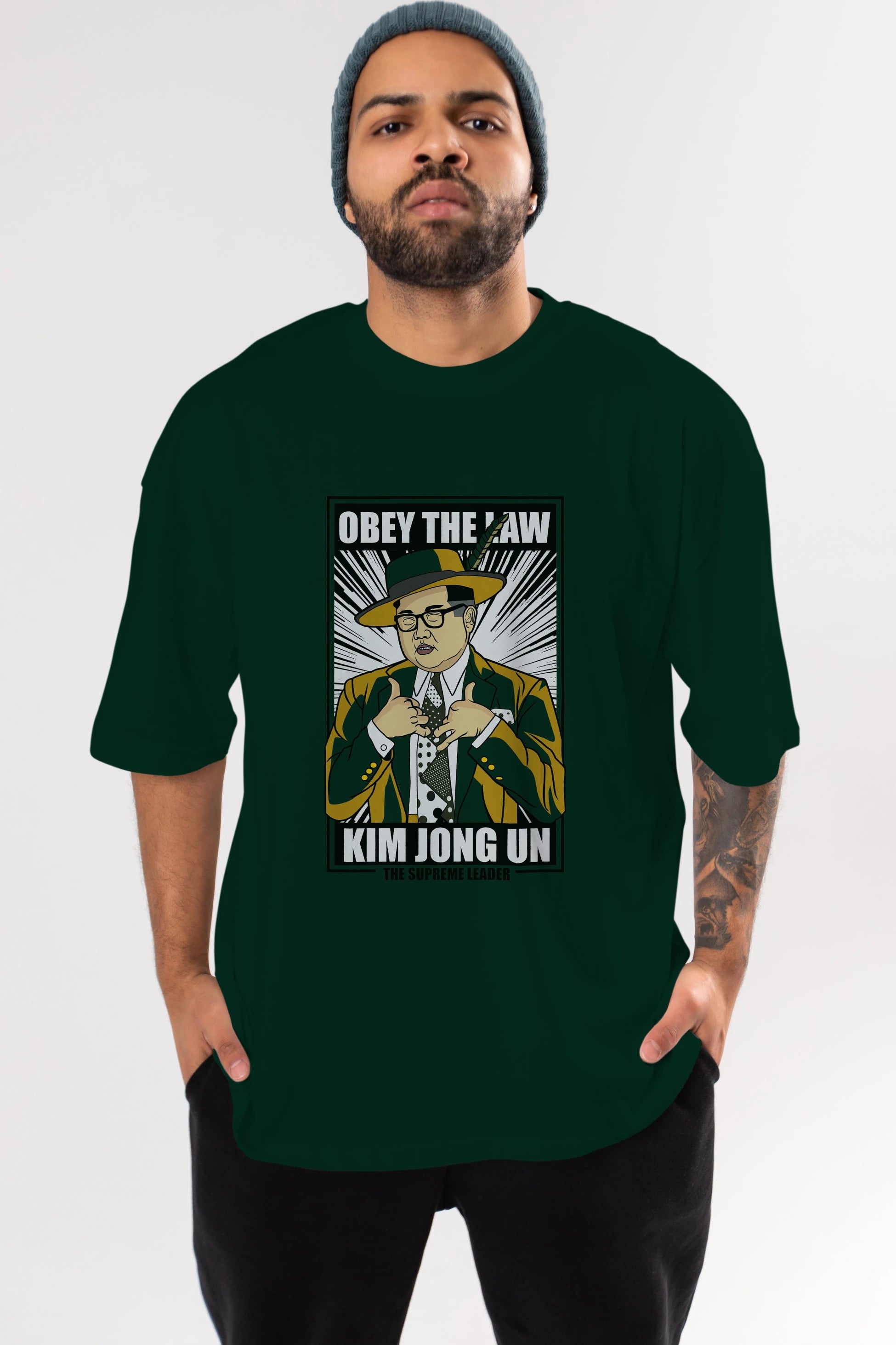 The Mask Jong Un Ön Baskılı Oversize t-shirt Erkek Kadın Unisex %100 Pamuk tişort