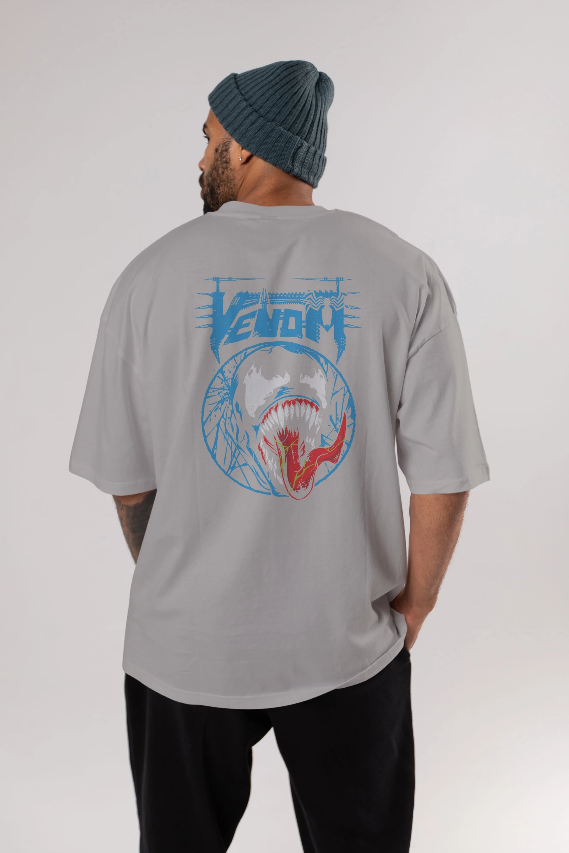 Venom (23) Arka Baskılı Oversize t-shirt Erkek Kadın Unisex %100 Pamuk Bisiklet Yaka tişort