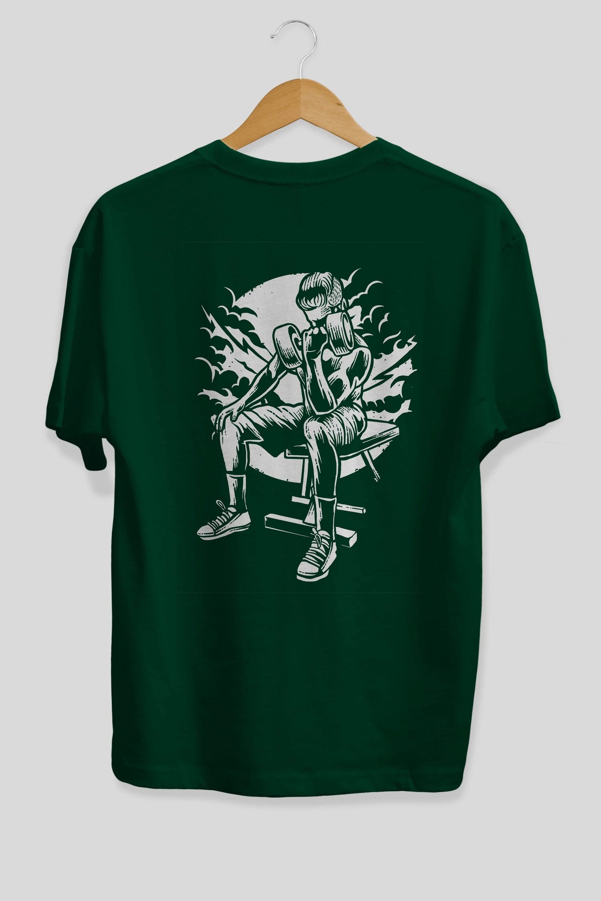 No Pain No Gain Arka Baskılı Oversize t-shirt Erkek Kadın Unisex %100 Pamuk