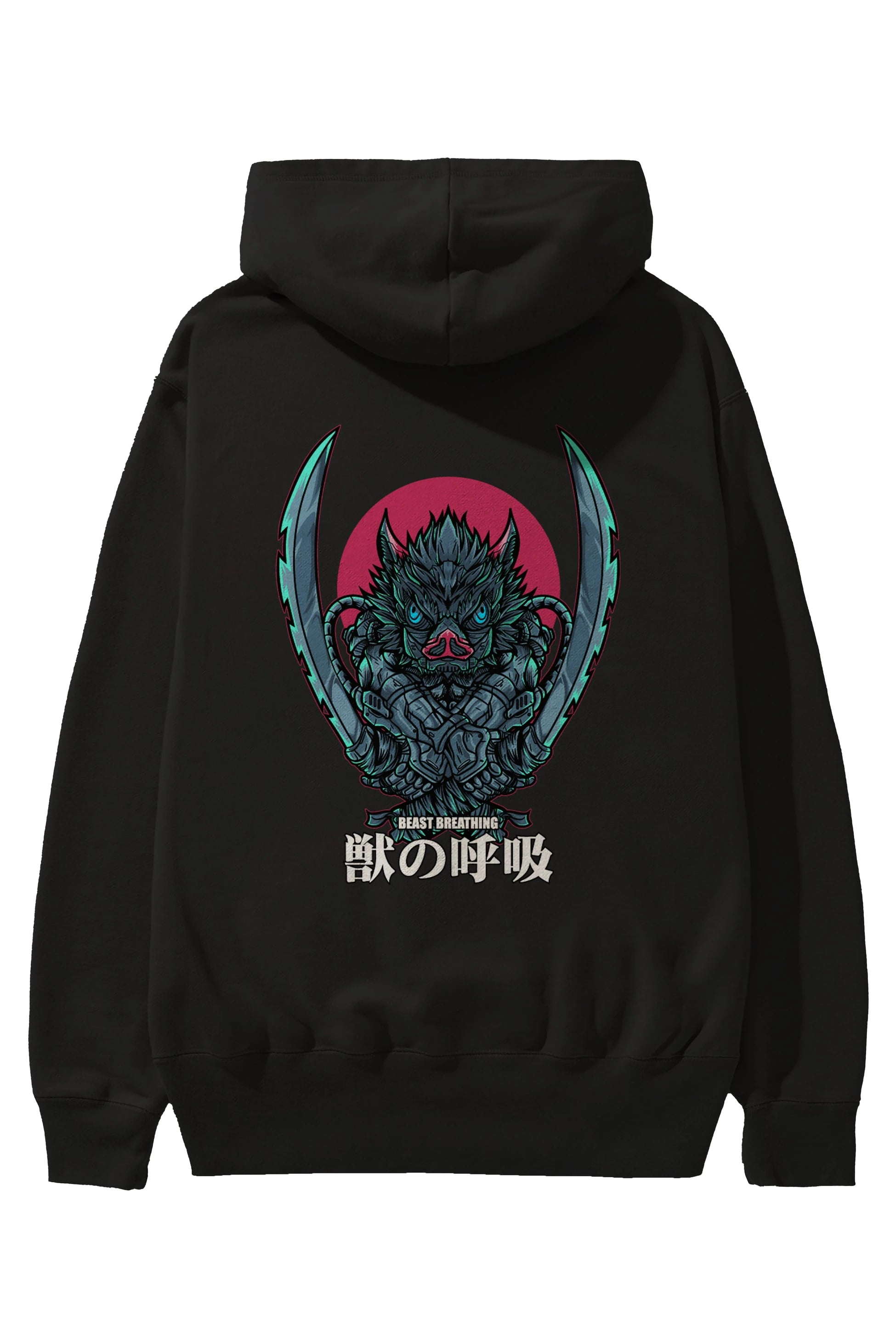 Inosuke DEMON SLAYER Anime Arka Baskılı Hoodie Oversize Kapüşonlu Sweatshirt Erkek Kadın Unisex