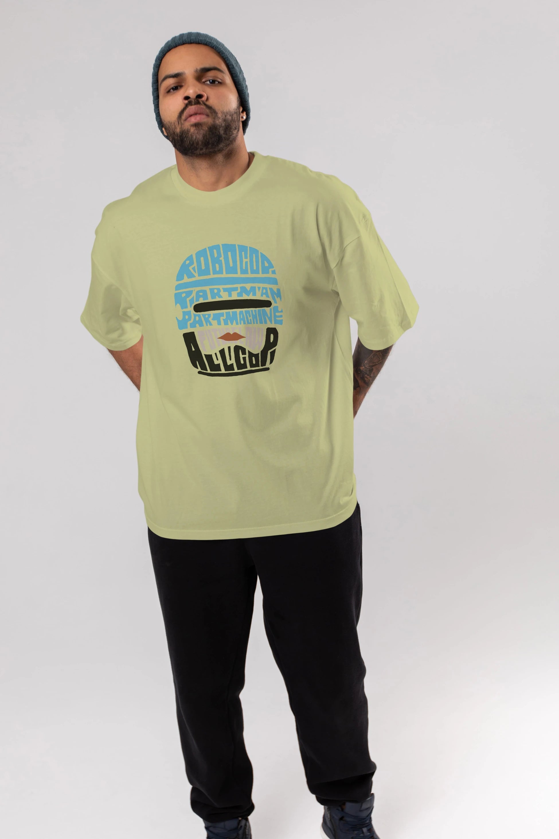 Robocop Ön Baskılı Oversize t-shirt %100 pamuk Erkek Kadın Unisex