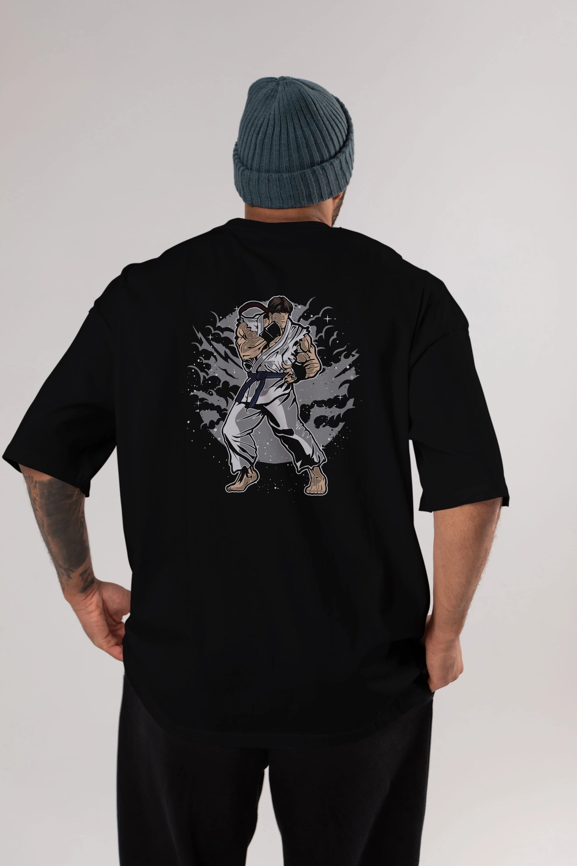 RYU Arka Baskılı Oversize t-shirt Erkek Kadın Unisex %100 Pamuk