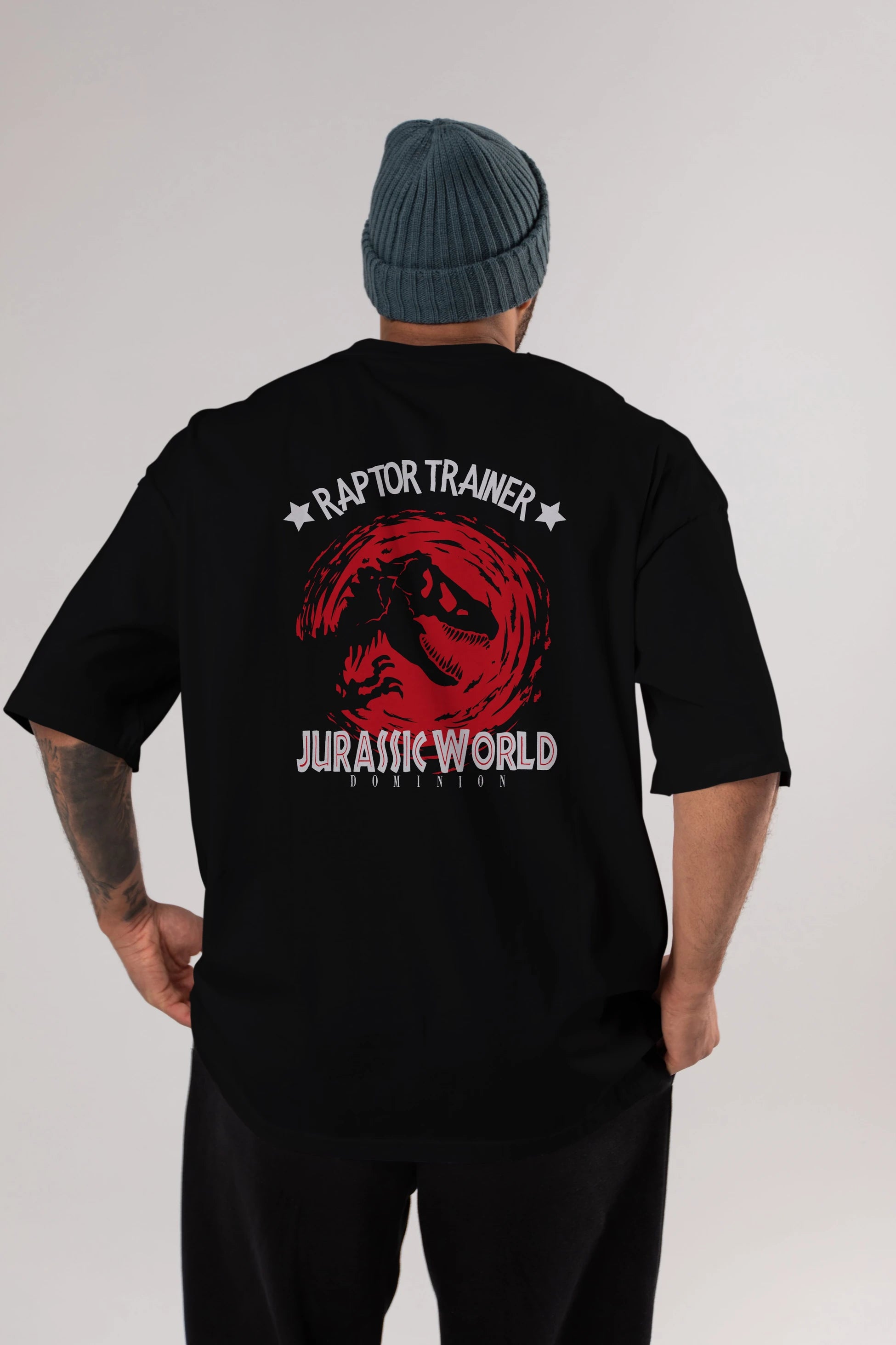Jurassic Park (3) Arka Baskılı Oversize t-shirt Erkek Kadın Unisex %100 Pamuk Bisiklet Yaka tişort