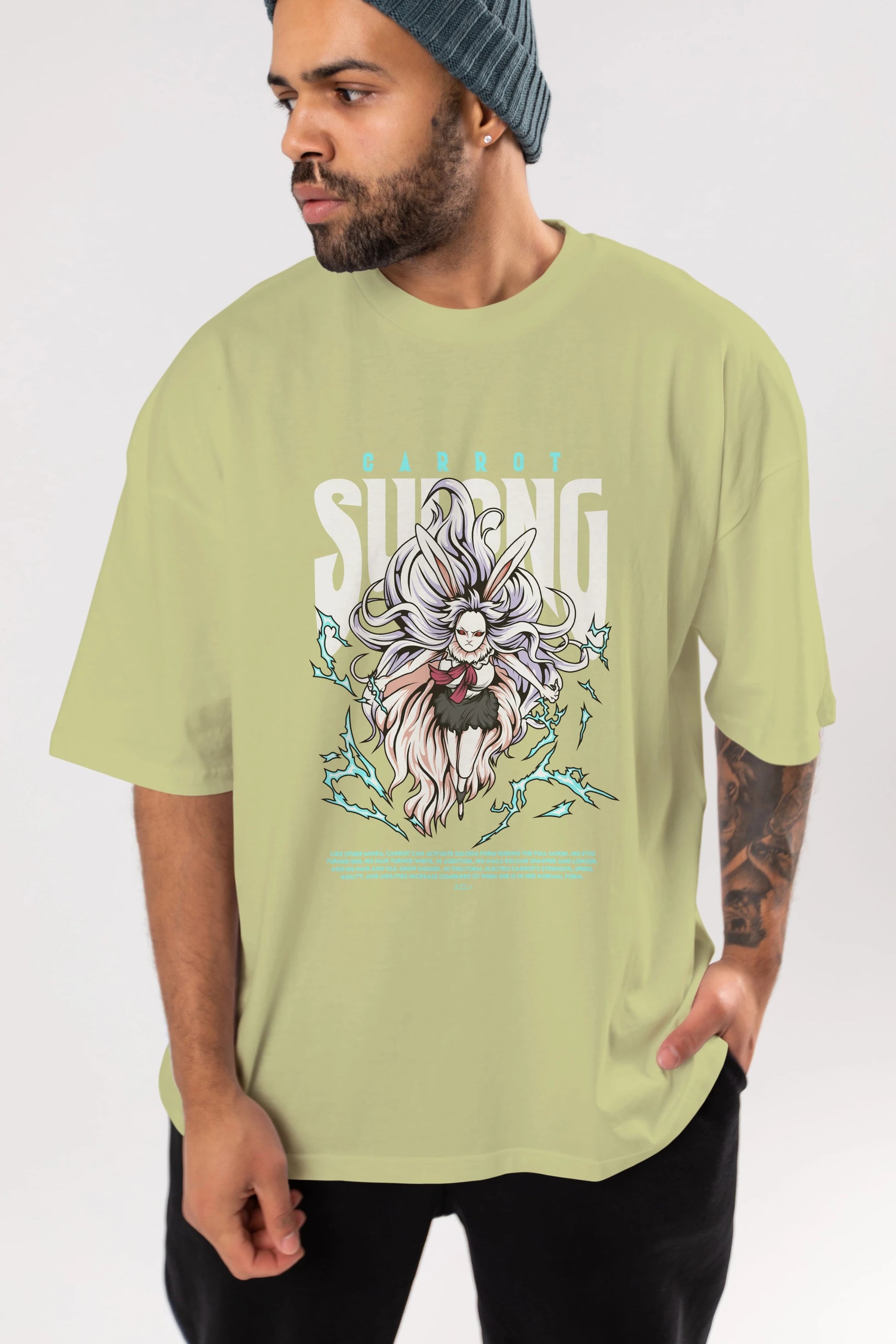Carrot Sulong Anime Ön Baskılı Oversize t-shirt %100 pamuk Erkek Kadın Unisex