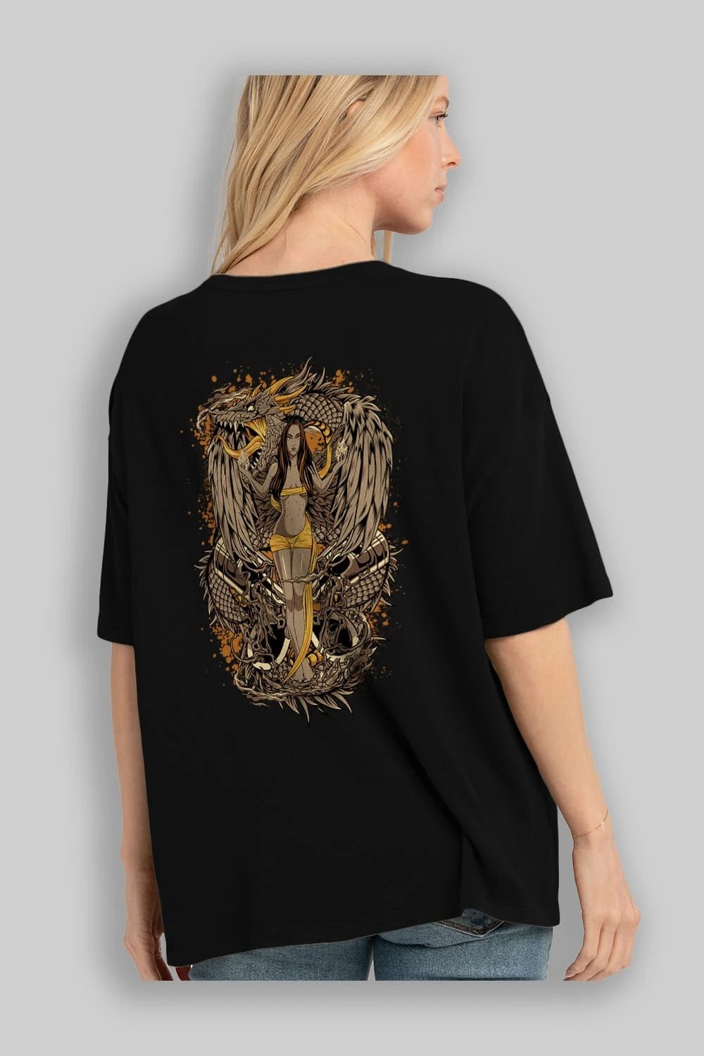 TRIBAL (3) Anime Arka Baskılı Oversize t-shirt Erkek Kadın Unisex