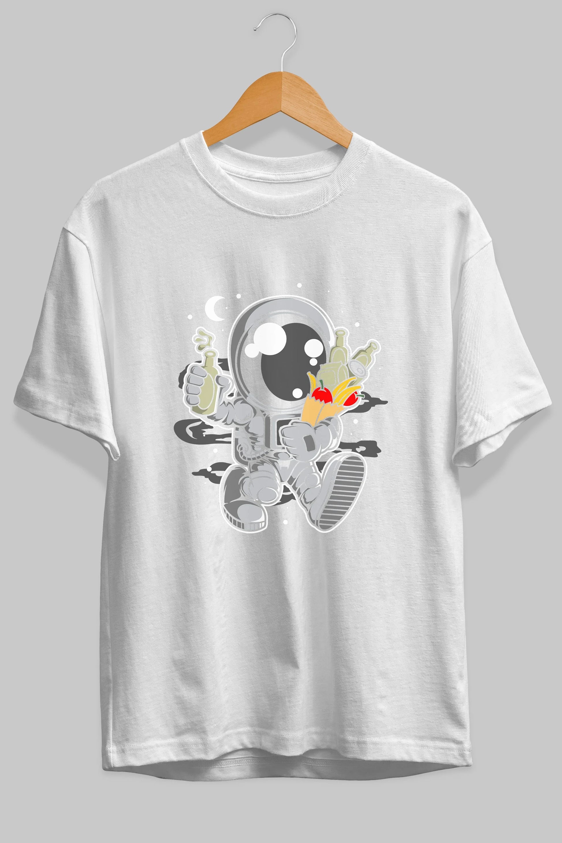 Astronaut Grochery Ön Baskılı Oversize t-shirt Erkek Kadın Unisex