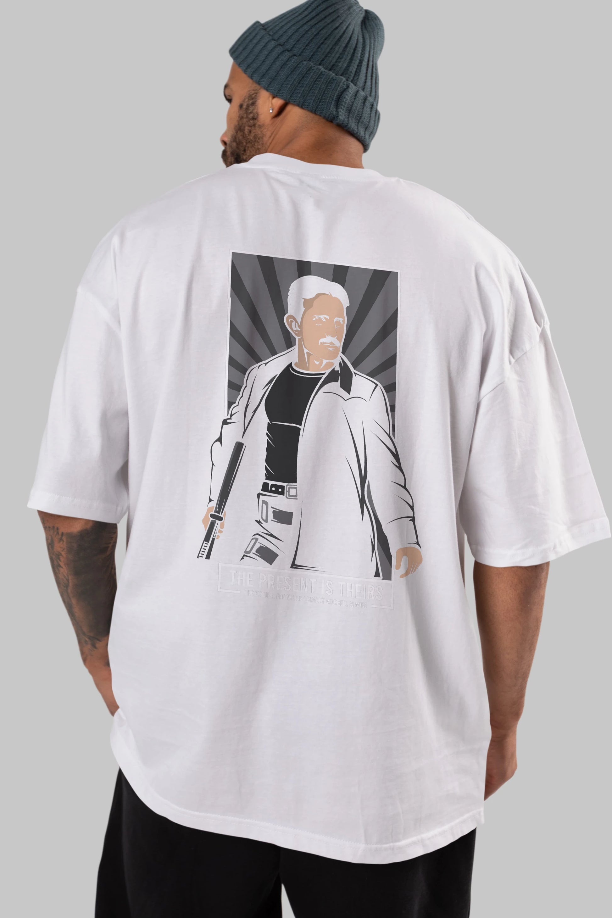 Tesla Matrix Arka Baskılı Oversize t-shirt Erkek Kadın Unisex %100 Pamuk tişort