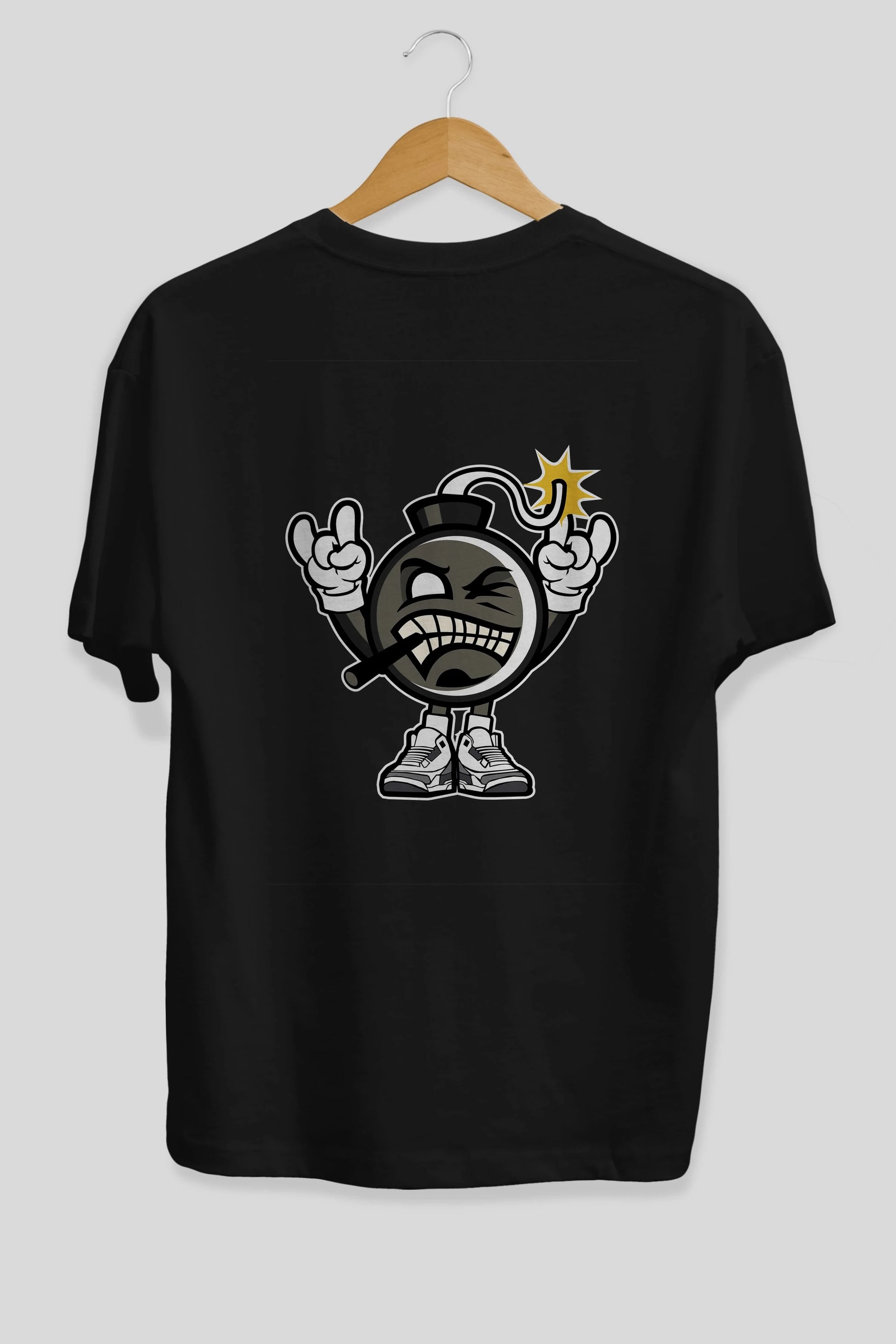 Evil Bomb Arka Baskılı Oversize t-shirt Erkek Kadın Unisex %100 Pamuk tişort
