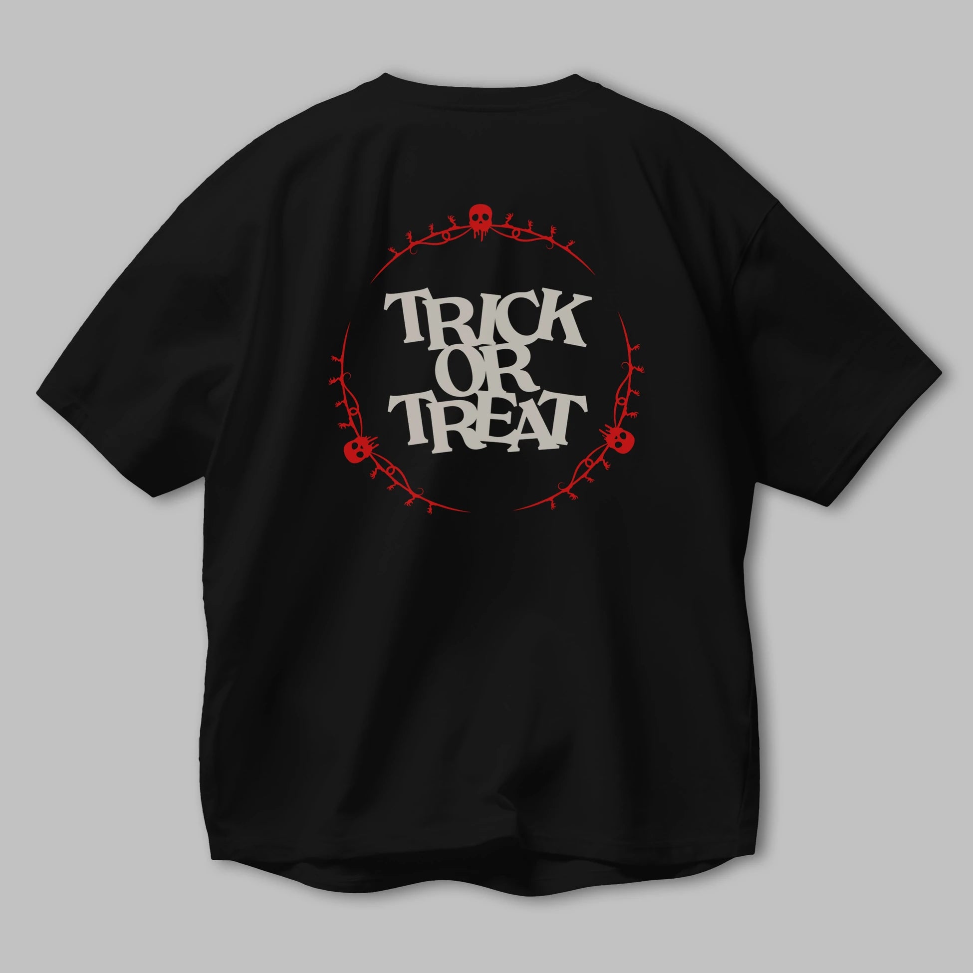 Trick or Treat Yazılı Arka Baskılı Oversize t-shirt Erkek Kadın Unisex
