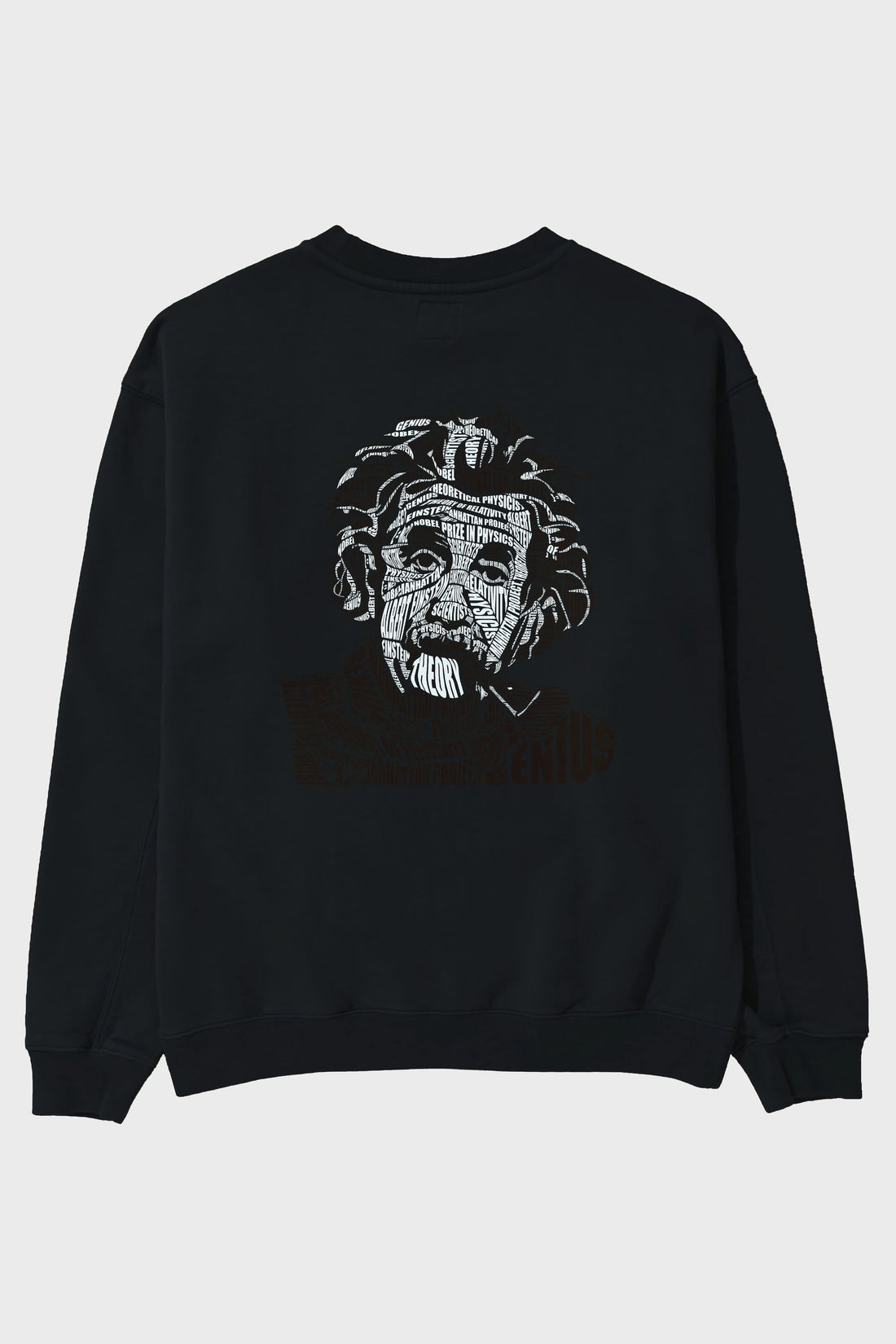 Einstein Calligram Arka Baskılı Oversize Sweatshirt Erkek Kadın Unisex
