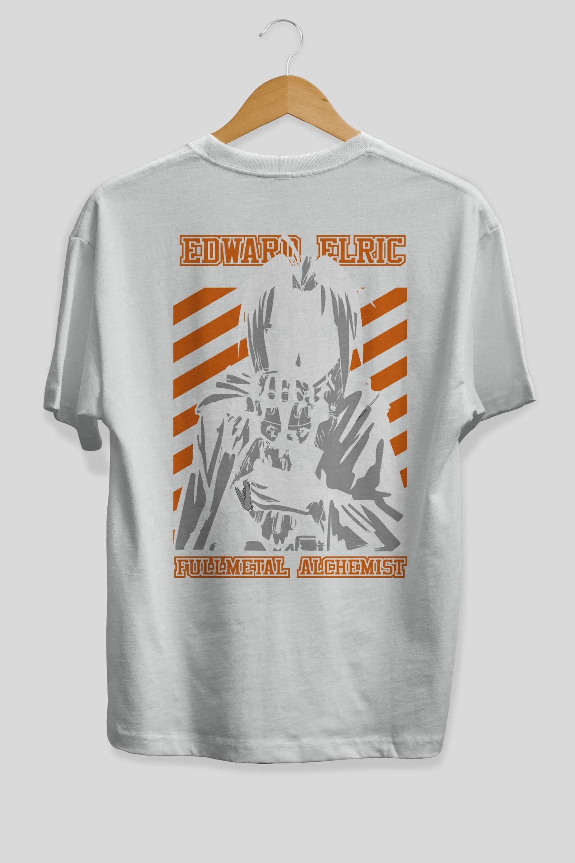 EDWARD ELRIC Anime Arka Baskılı Oversize t-shirt Erkek Kadın Unisex
