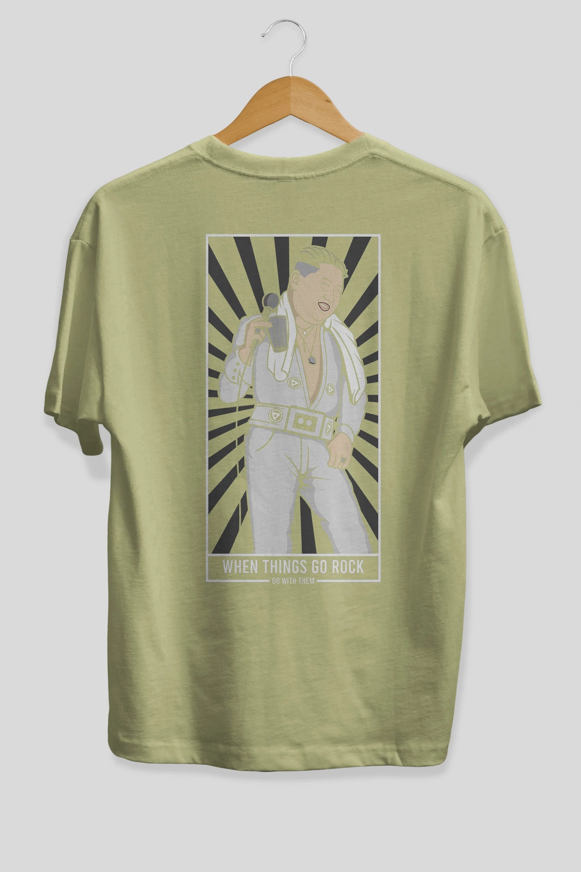 Kim Elvis Arka Baskılı Oversize t-shirt Erkek Kadın Unisex %100 Pamuk tişort