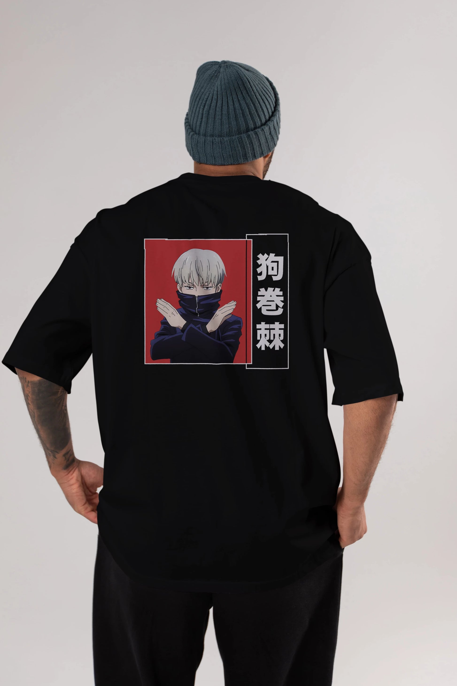 Toge Inumaki Anime Arka Baskılı Oversize t-shirt Erkek Kadın Unisex