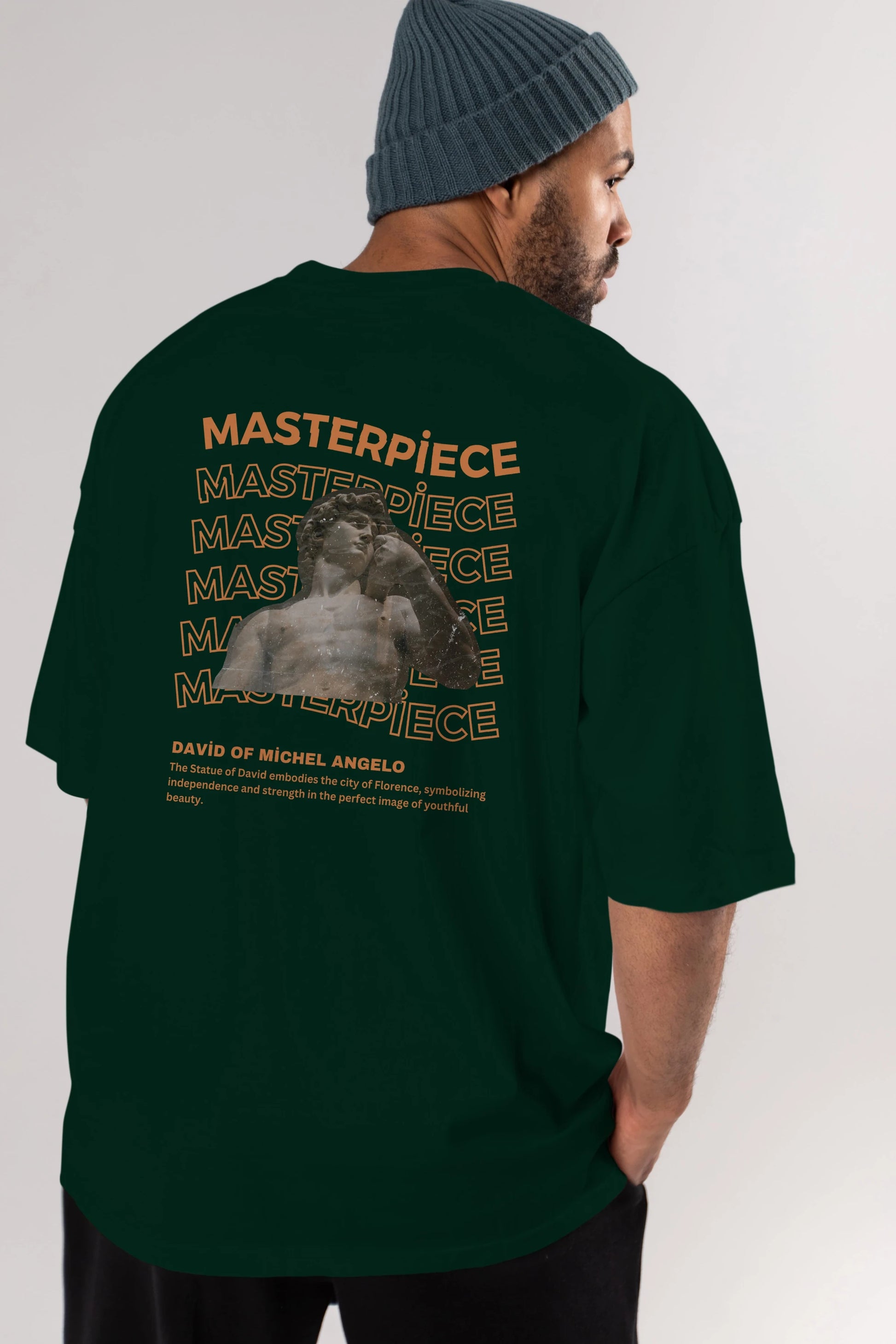 Masterpiece Yazılı Arka Baskılı Oversize t-shirt Erkek Kadın Unisex
