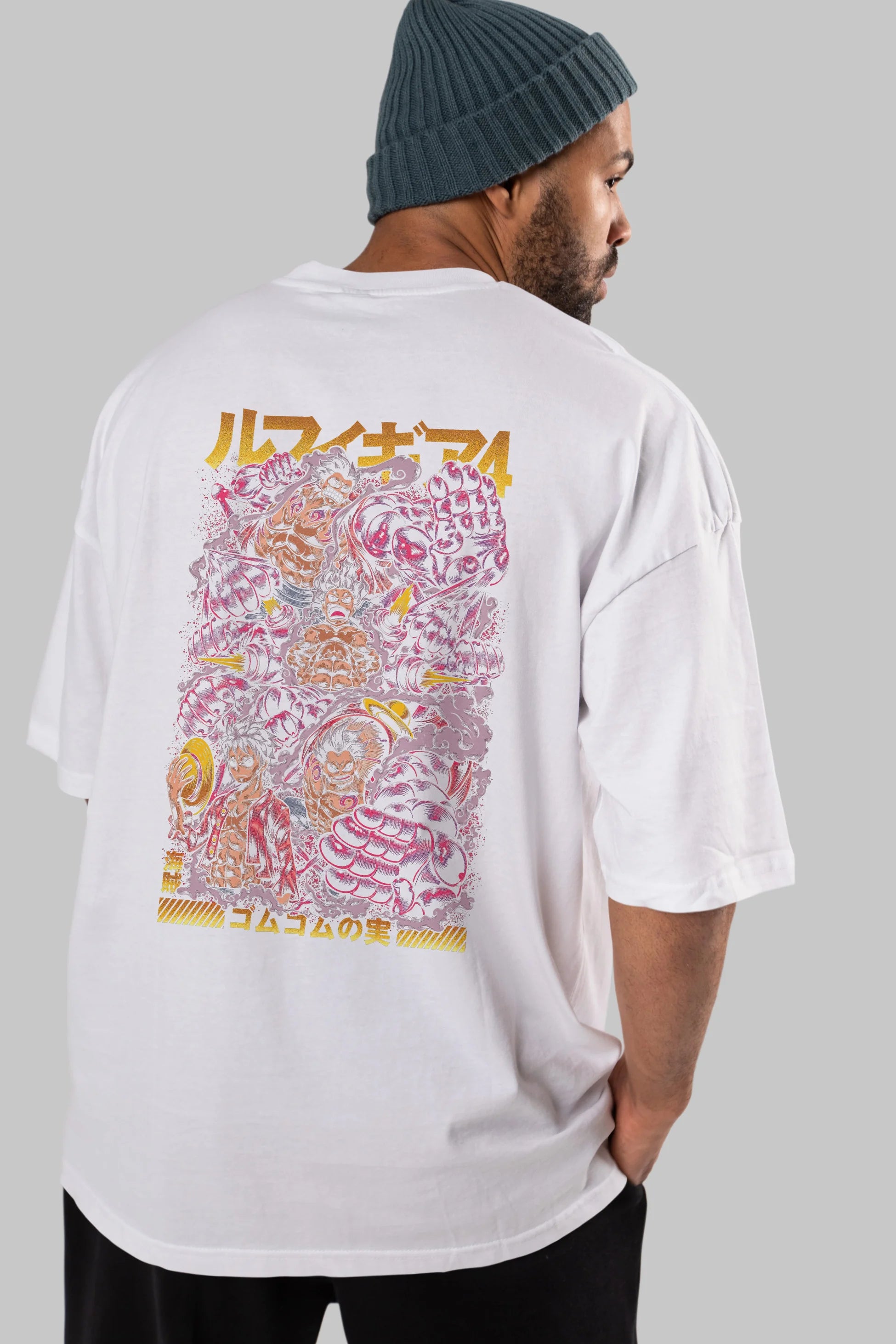 MONKEY D. LUFFY (2) Anime Arka Baskılı Oversize t-shirt Erkek Kadın Unisex