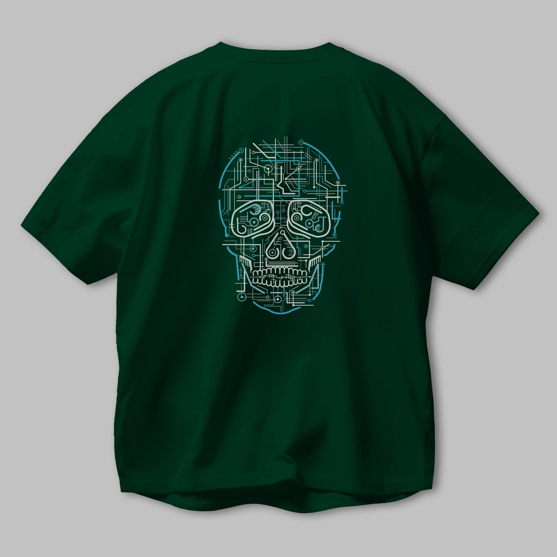 Electric Skull Arka Baskılı Oversize t-shirt %100 pamuk Erkek Kadın Unisex