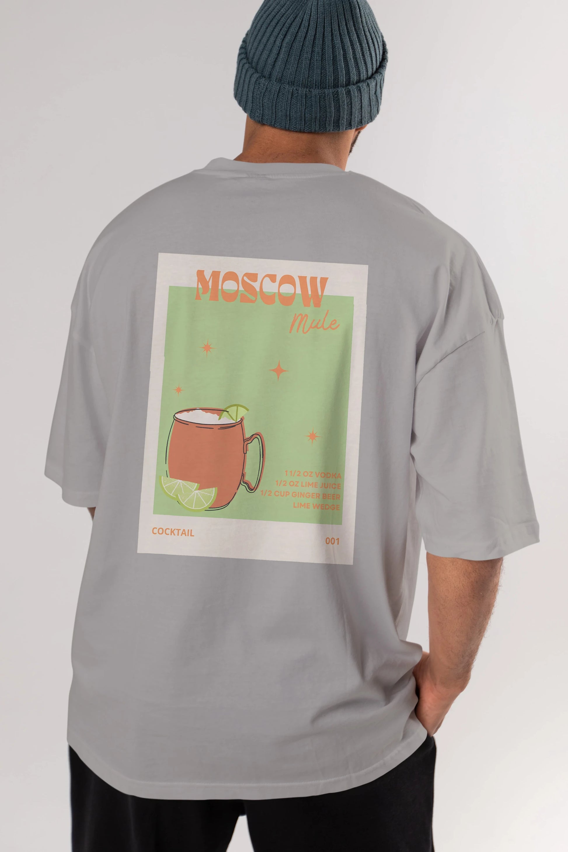 Moscow Mule 2 Arka Baskılı Oversize t-shirt Erkek Kadın Unisex %100 Pamuk Bisiklet Yaka tişort